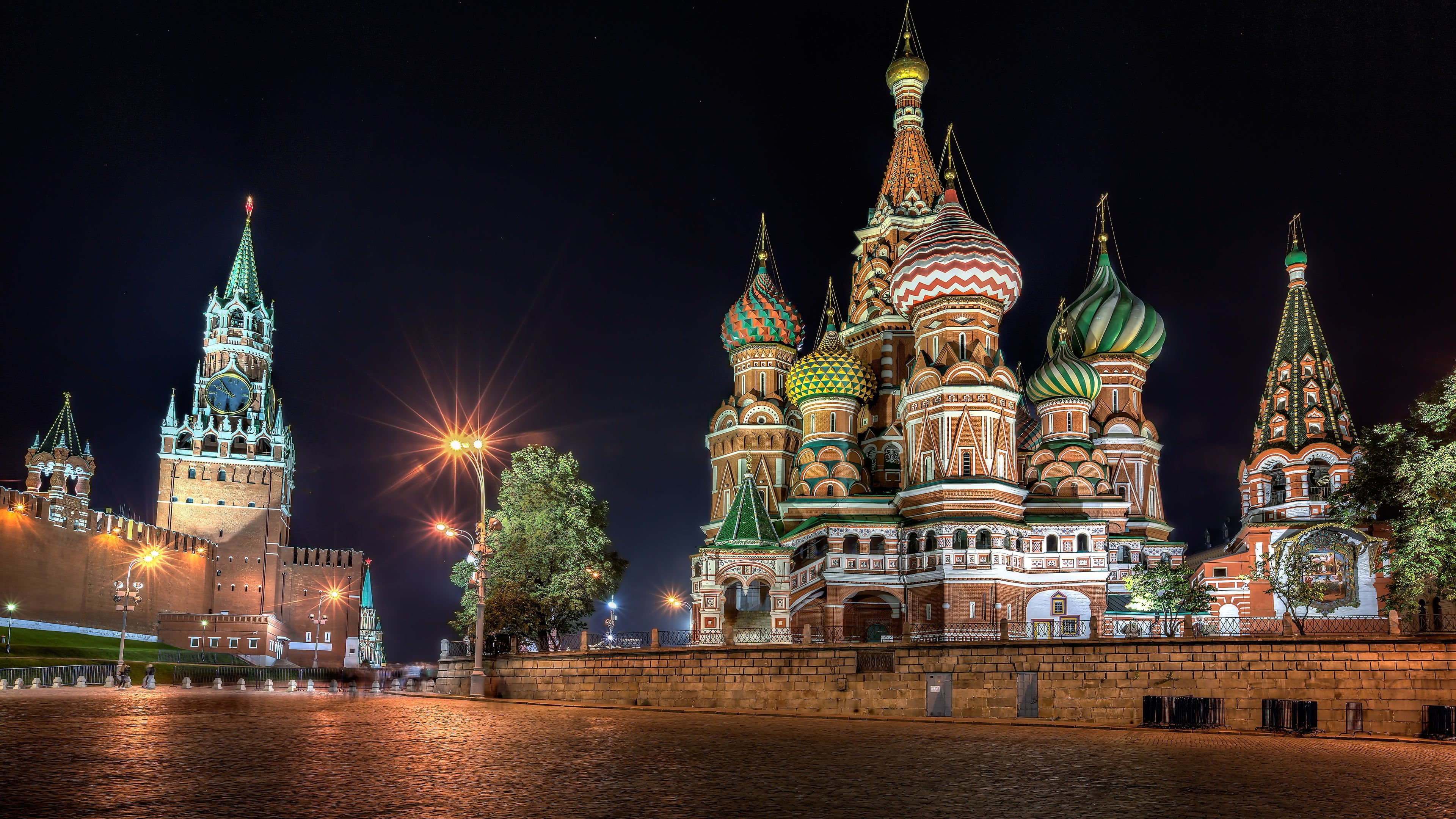 Saint Basil's Cathedral, Russia, night, Moscow, The Kremlin, St. Basil's Cathedral