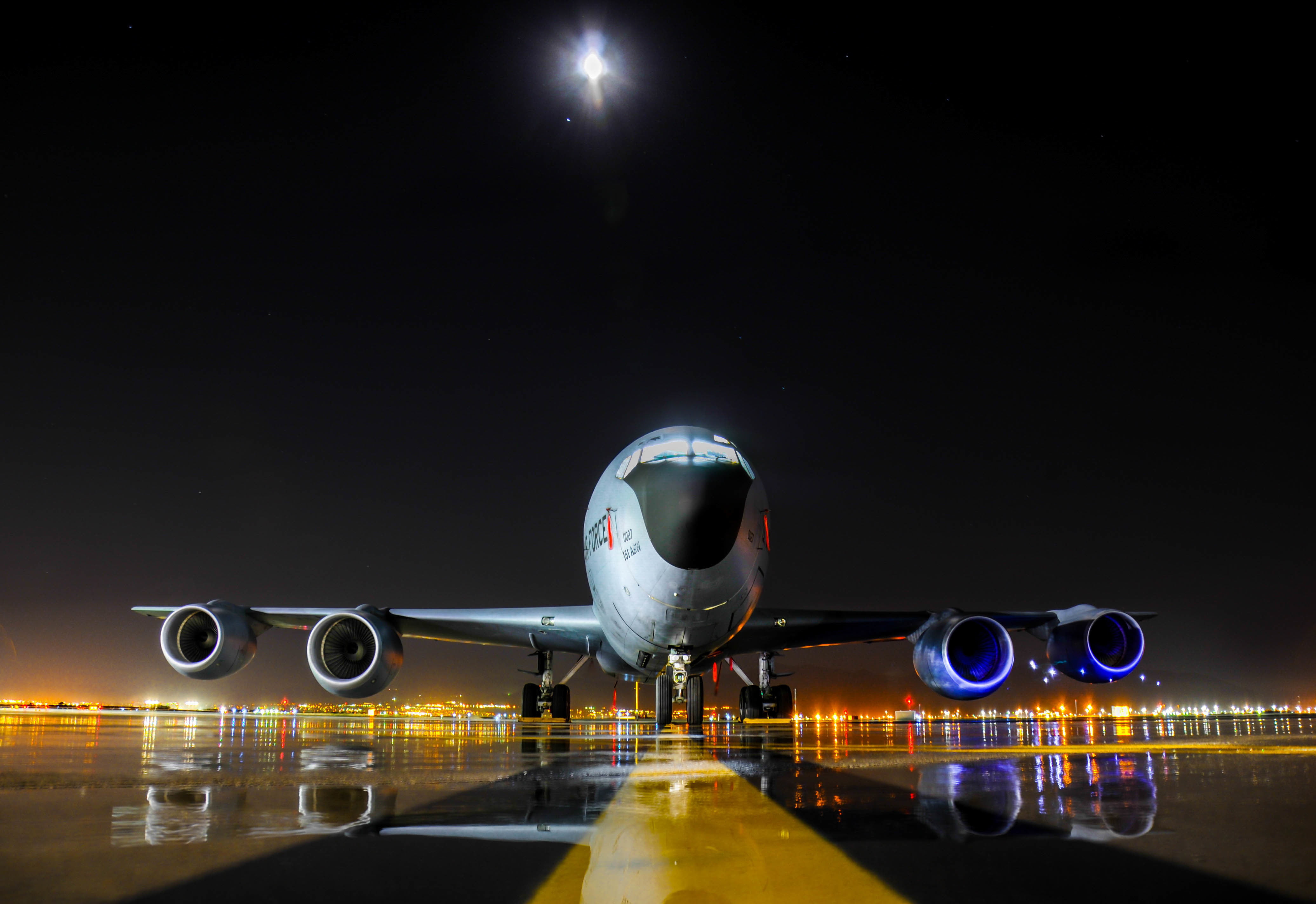 white airplane, Boeing, the plane, jet, tanker, military transport