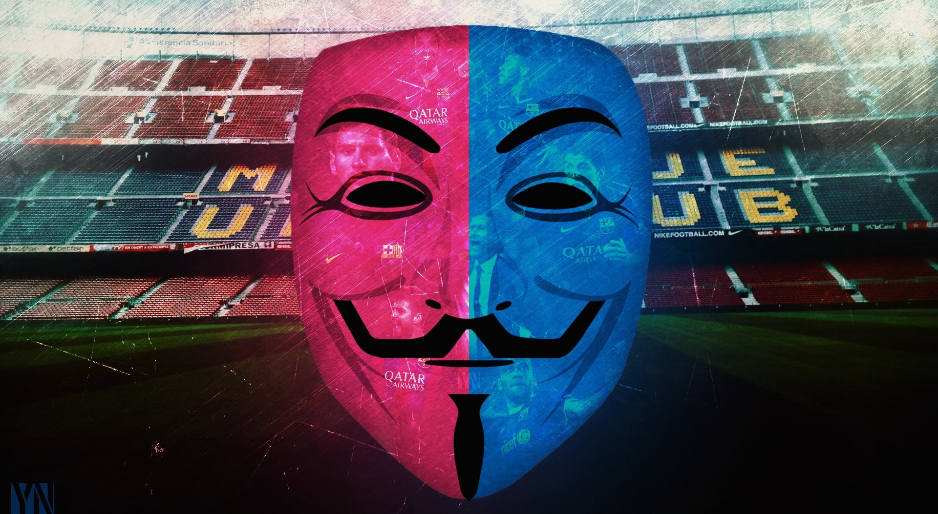 FC Barcelona Anonymous Mask by Yakub Nihat, Sports, Football