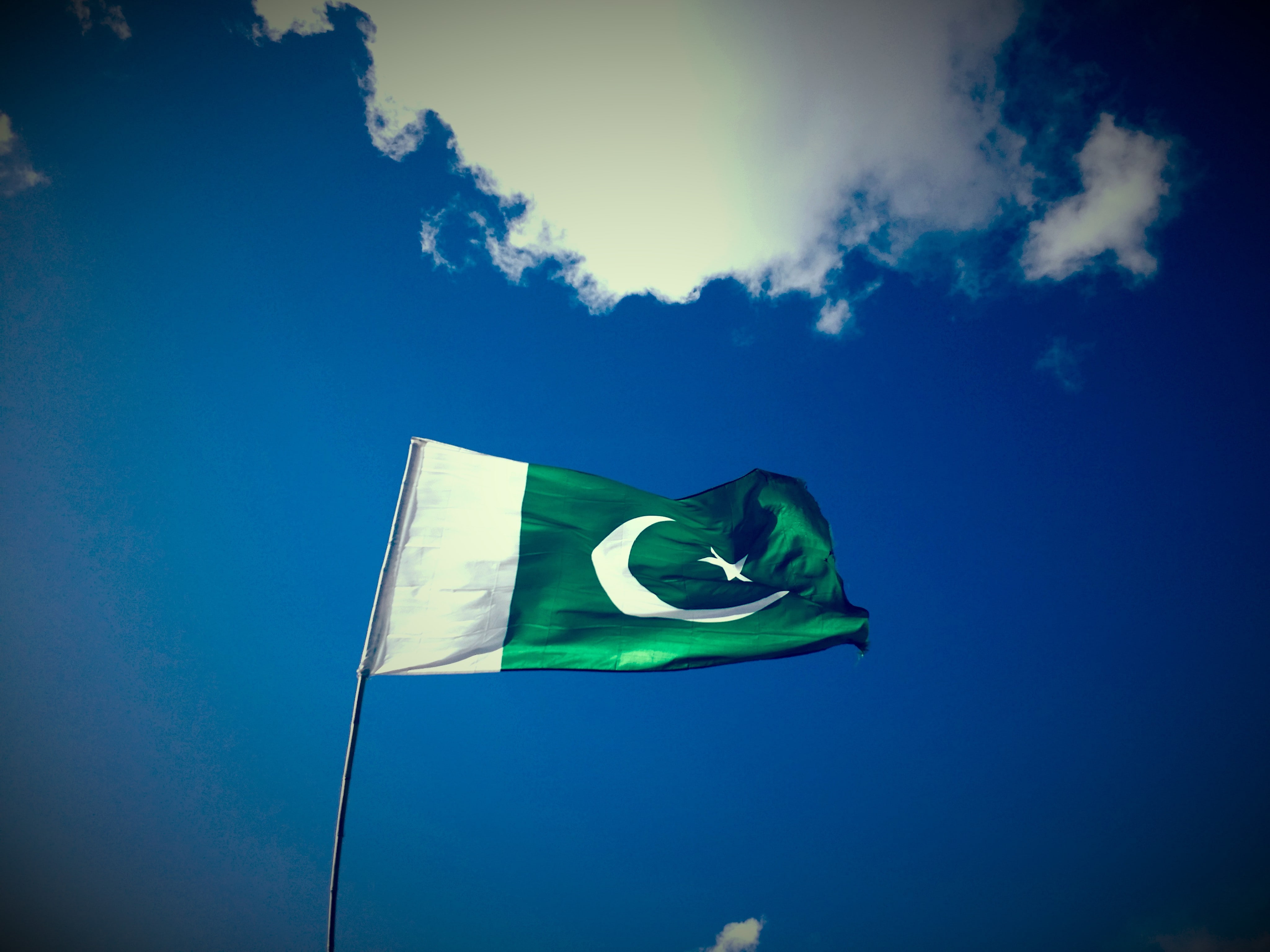 flag, Pakistan, green, sky