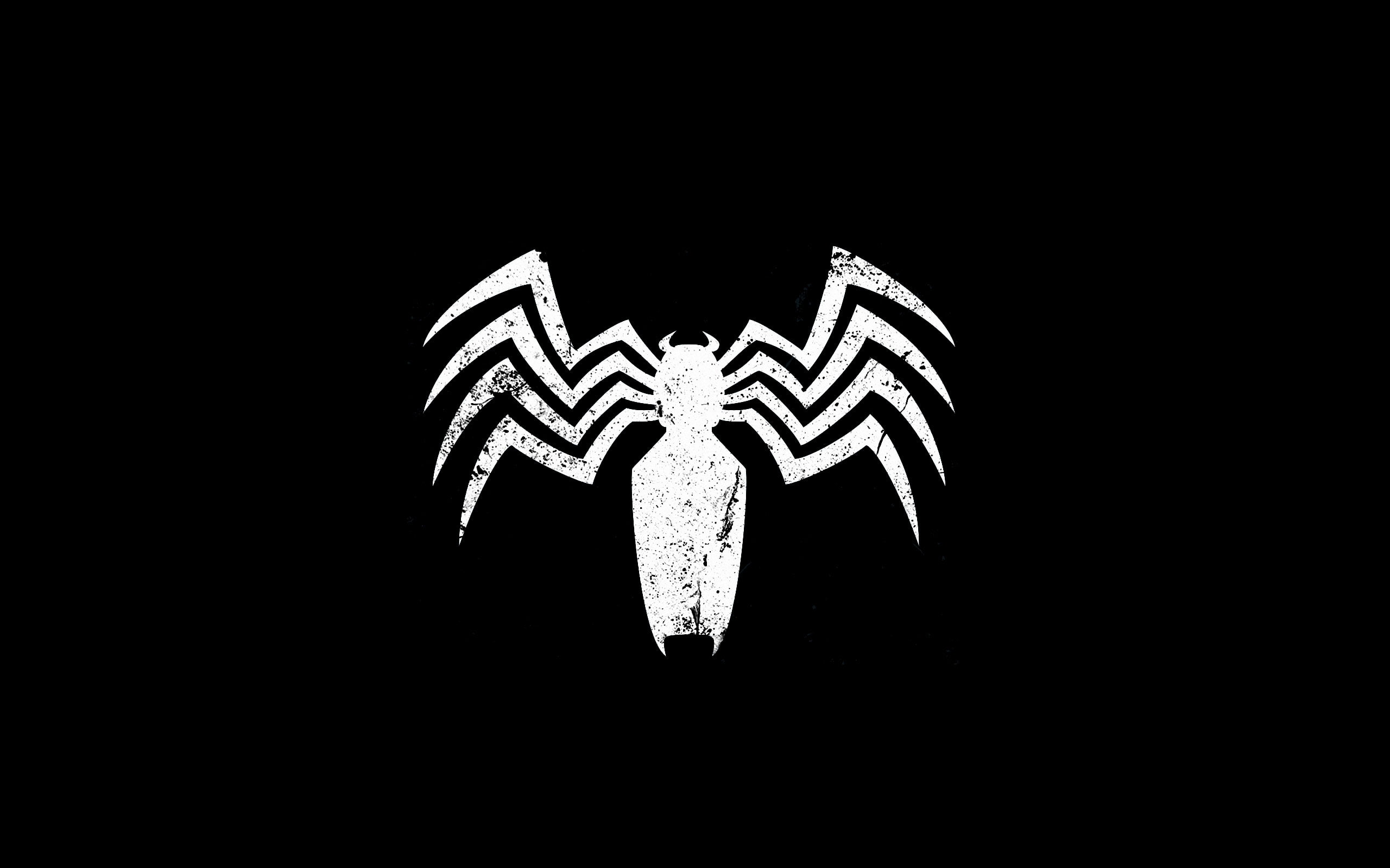 venom, logo, white, Others, copy space, black background, indoors