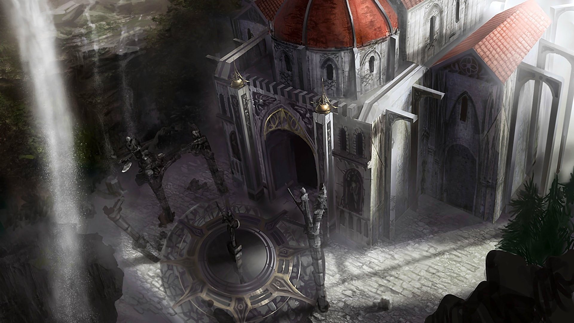 Dungeon Siege, Cathedral, Waterfall