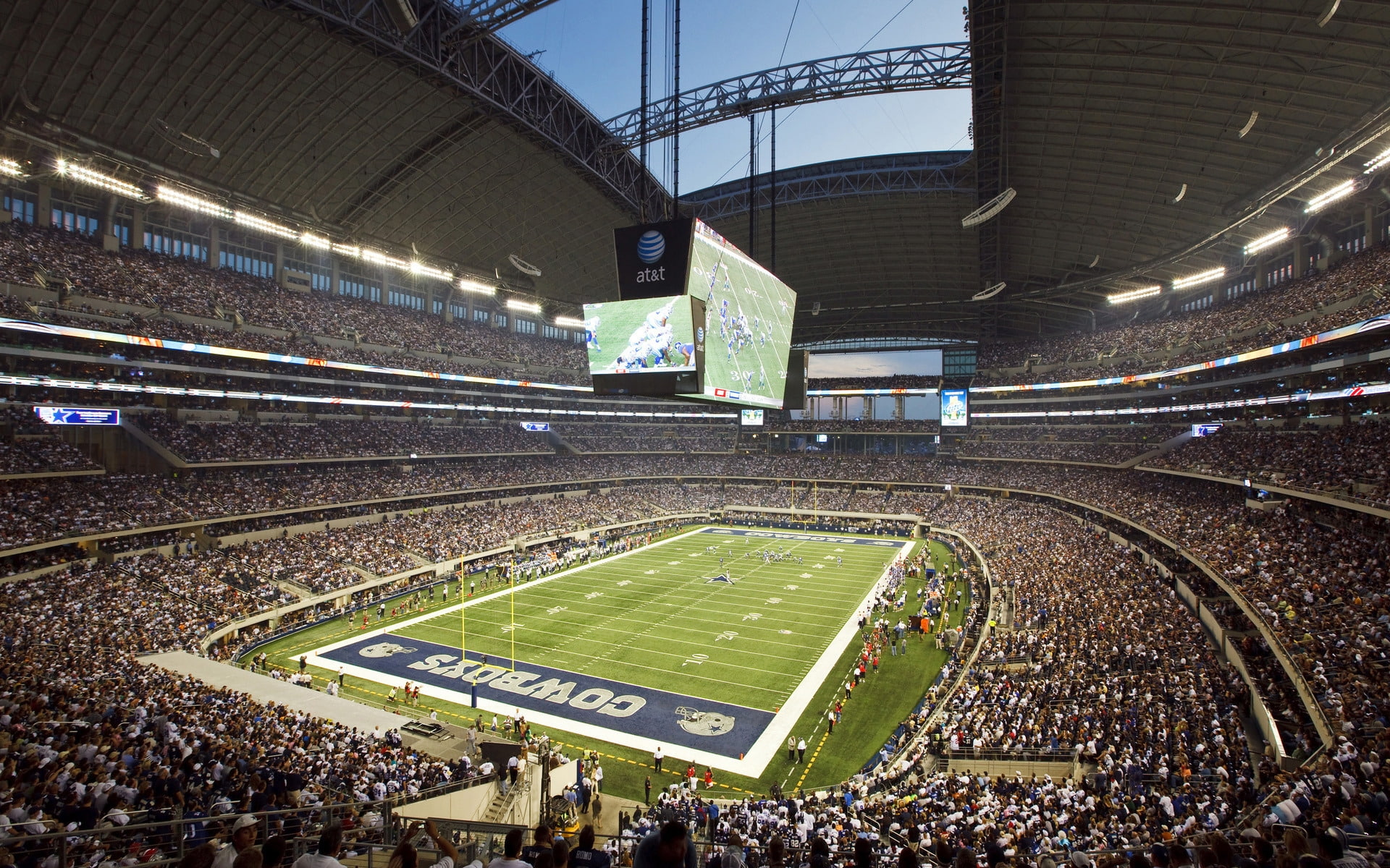 Cowboys Stadium, rugby, american, football, green, fans