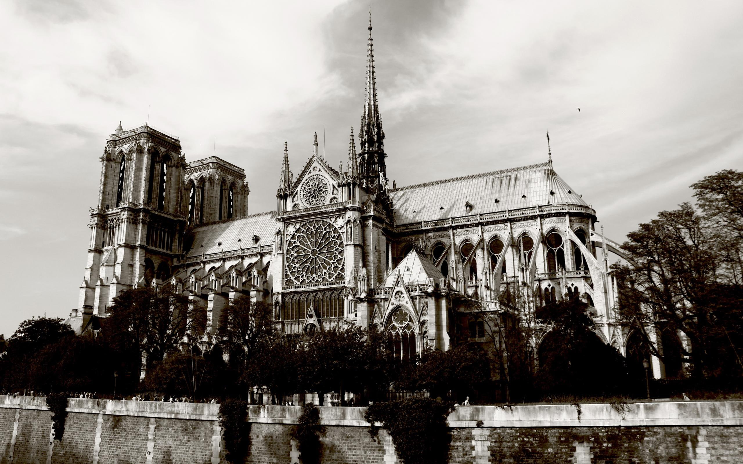 Notre Dame De Paris, france, beautiful, black and white, architecture