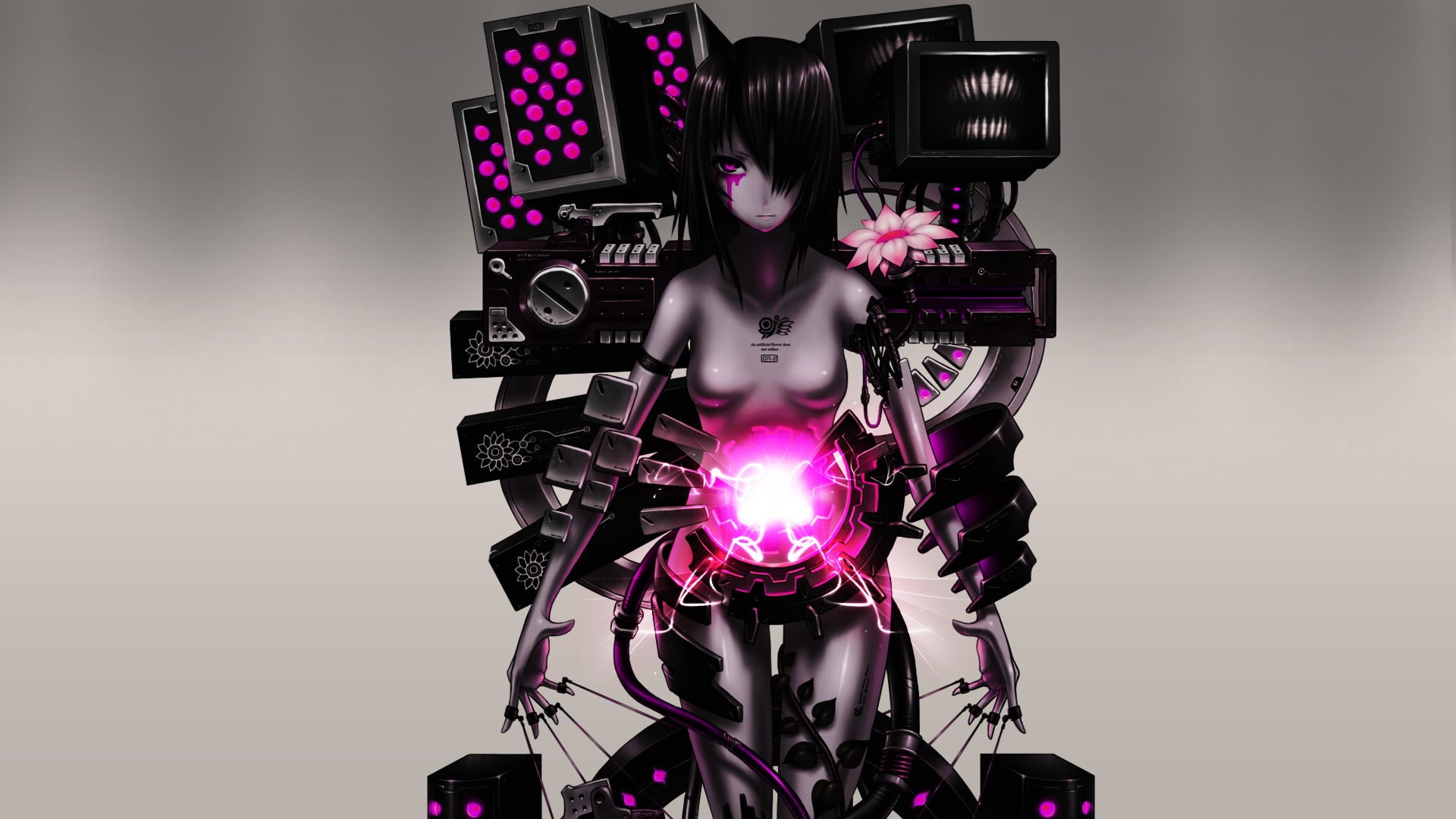 female robot anime character illustration, anime girls, technology