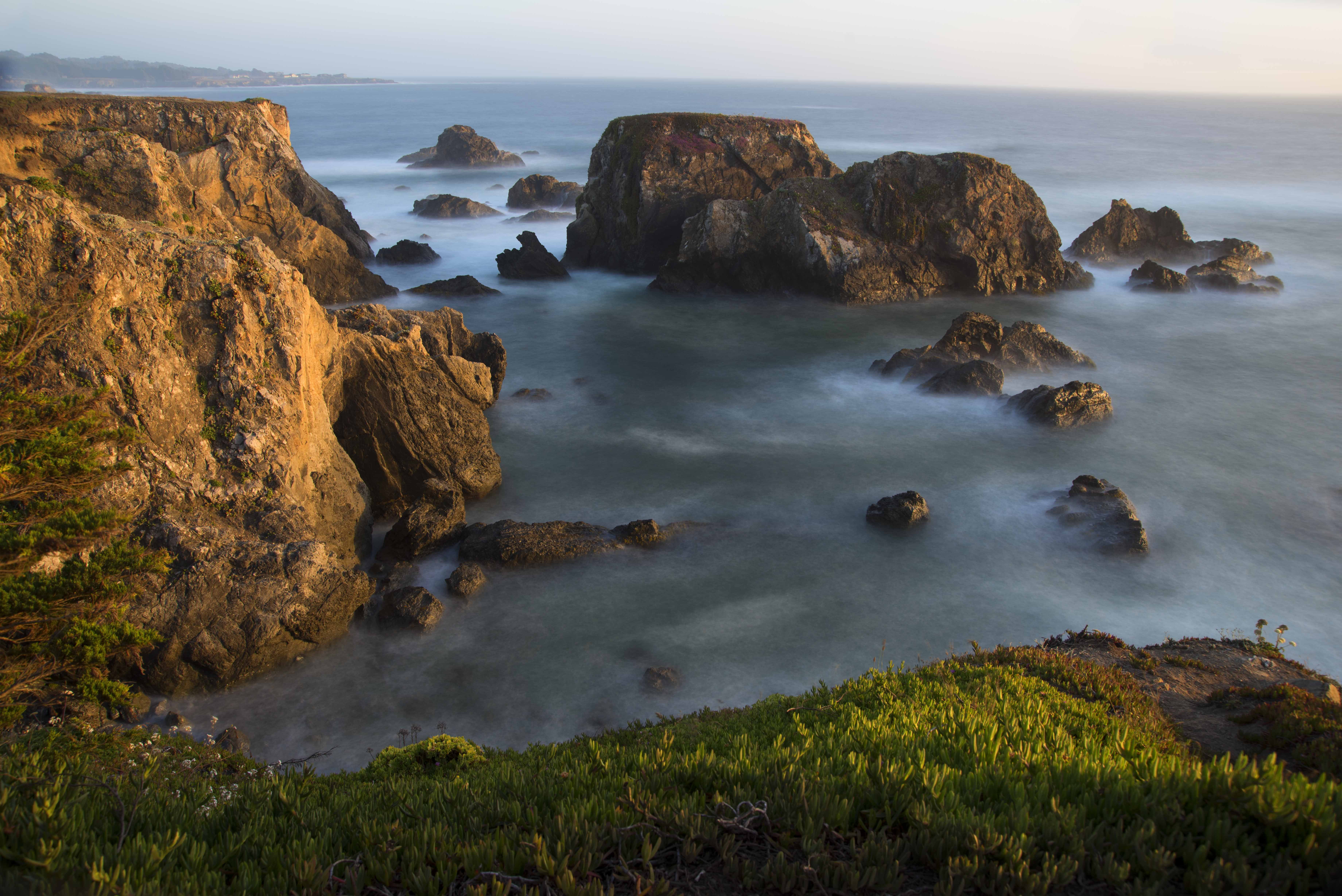 rock formation on body of water during daytime, fort bragg, mendocino county, california, fort bragg, mendocino county, california