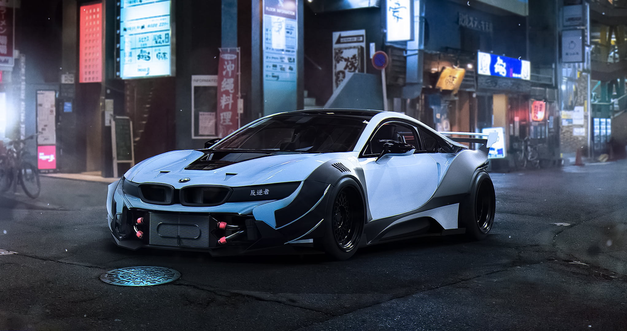 Free download | HD wallpaper: white and blue BMW i8 coupe, City, Car ...