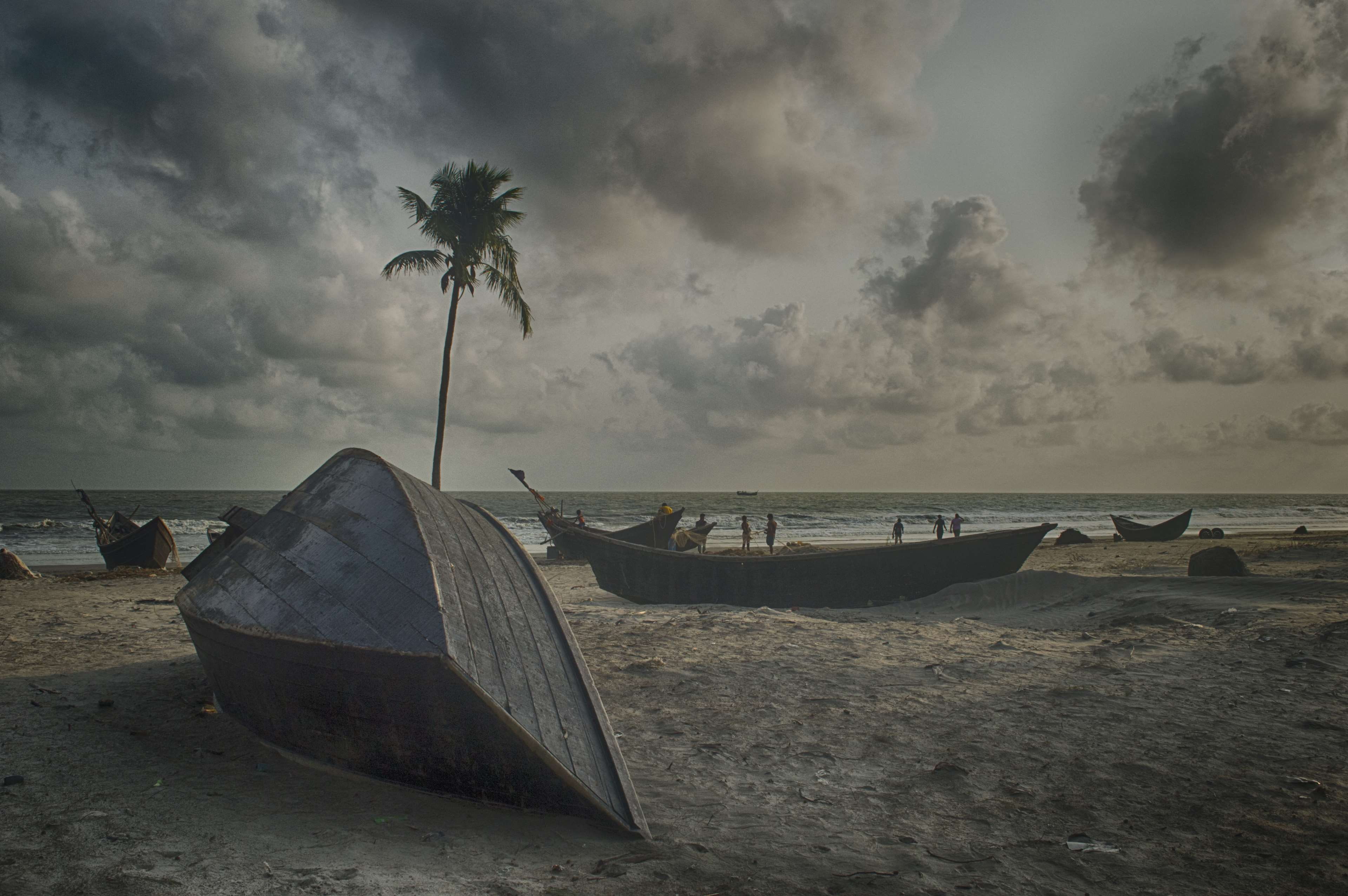 bangladesh, beach, boats, clouds, coxs bazar, sand, seascape