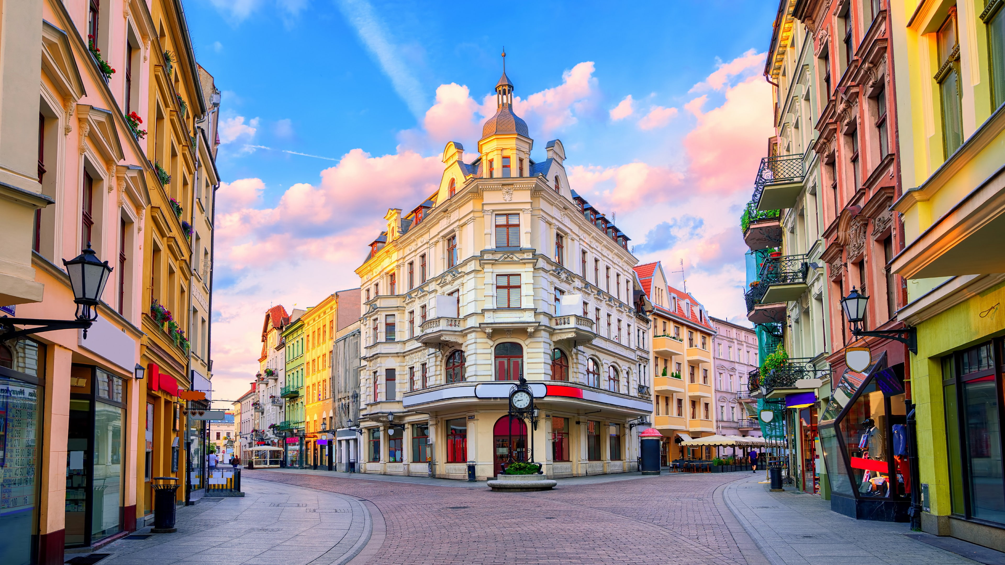 old town, square, europe, daytime, town square, poland, downtown