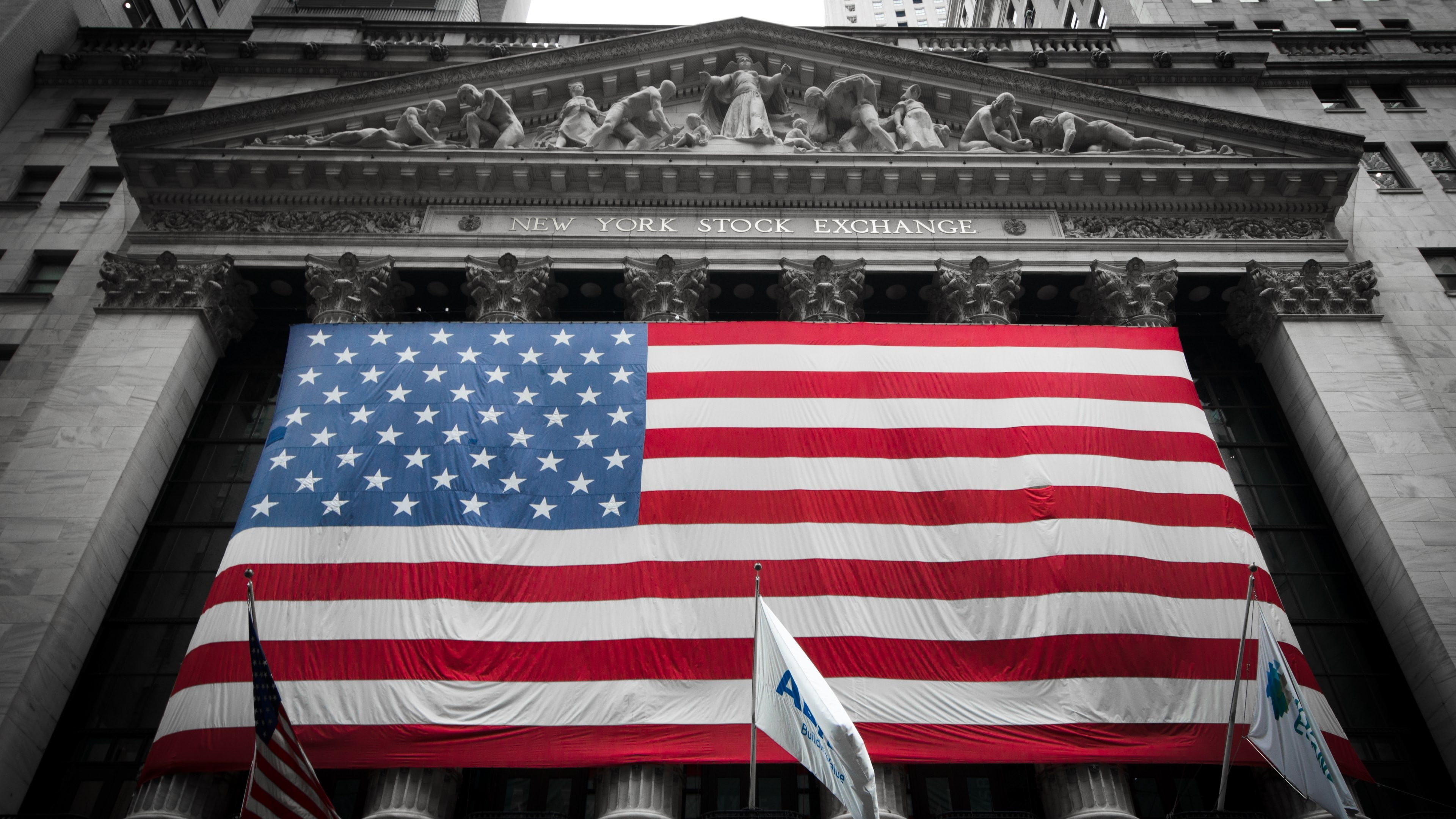 architecture, city, New York City, flag, North America, Wall Street