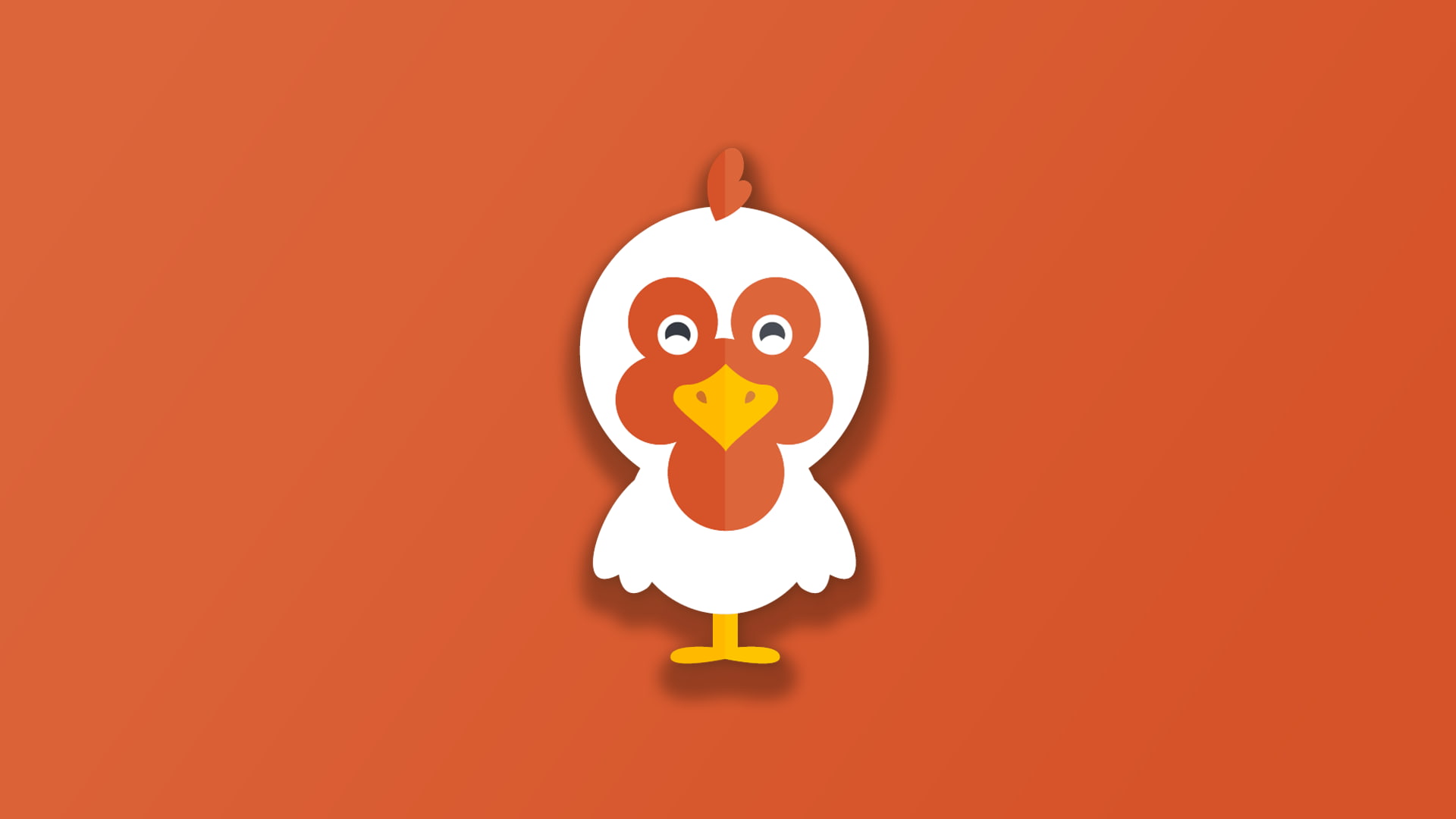 digital, animals, orange background, Chicken