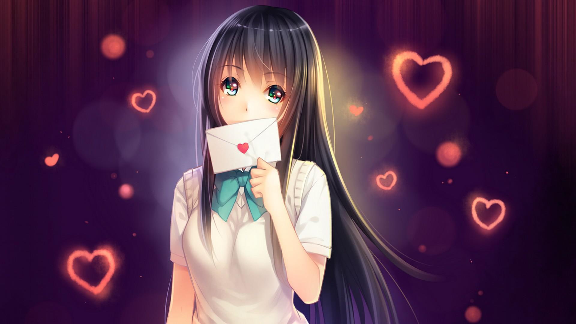 Love letter addressed to you, anime girls, cute, beautiful, love