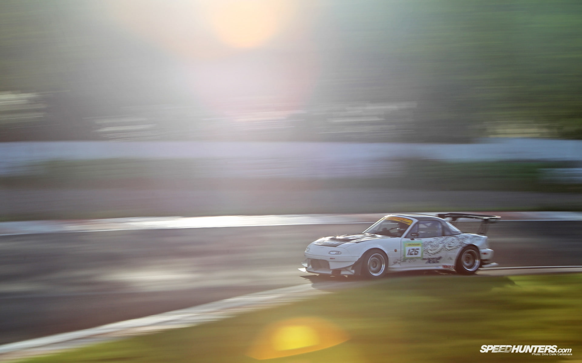 Lens Flare Light Motion Blur Mazda Miata Race Track HD, cars