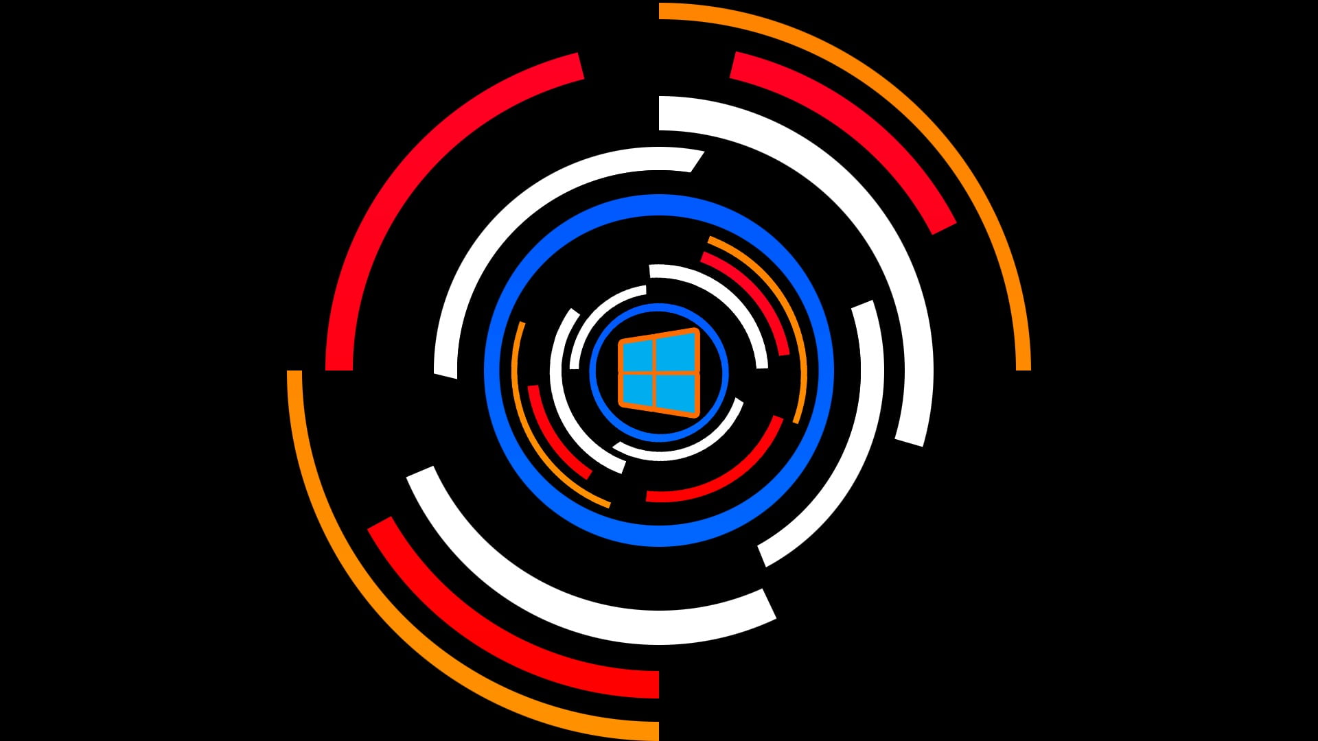 multicolored Windows logo, Windows 10, techno, circle, multi colored