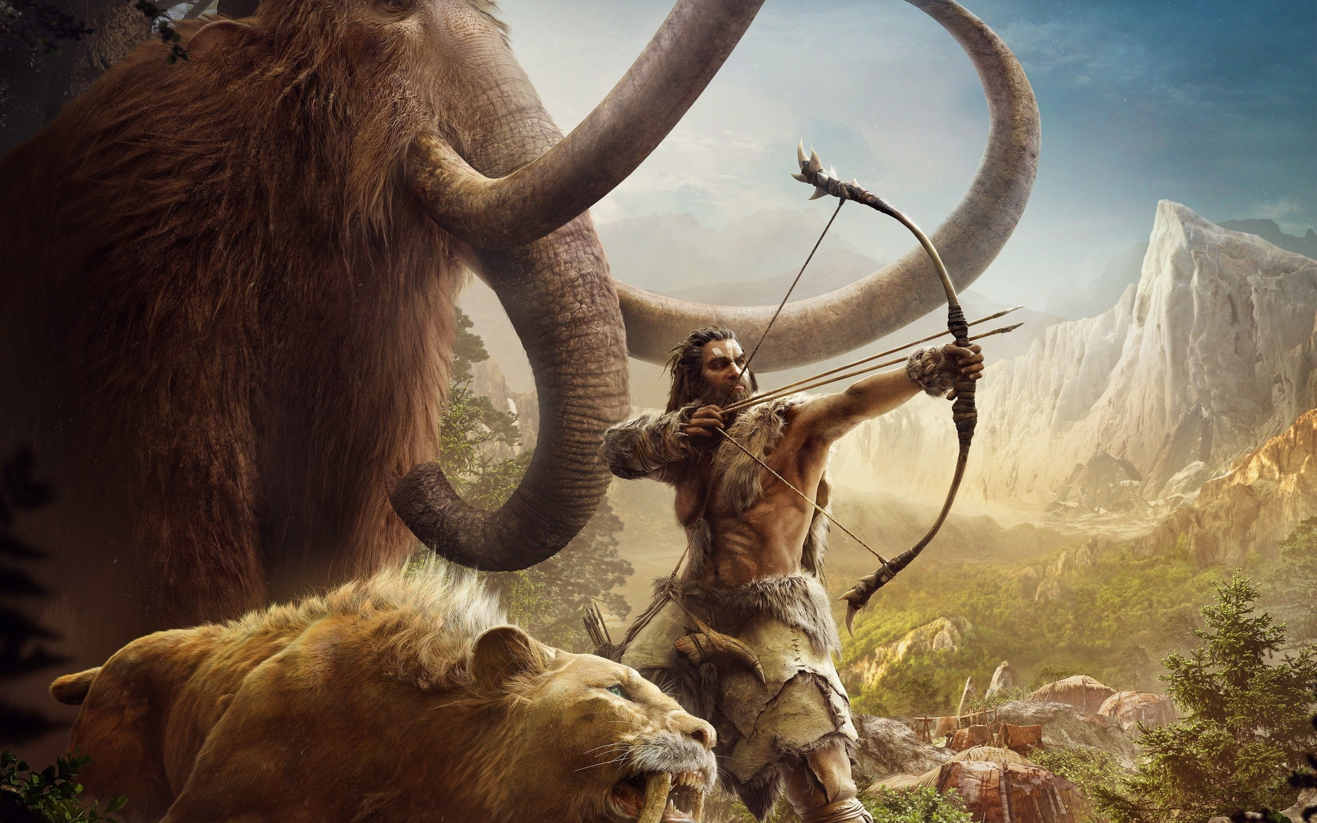 Far Cry: Primal, mammoths, saber-toothed tiger