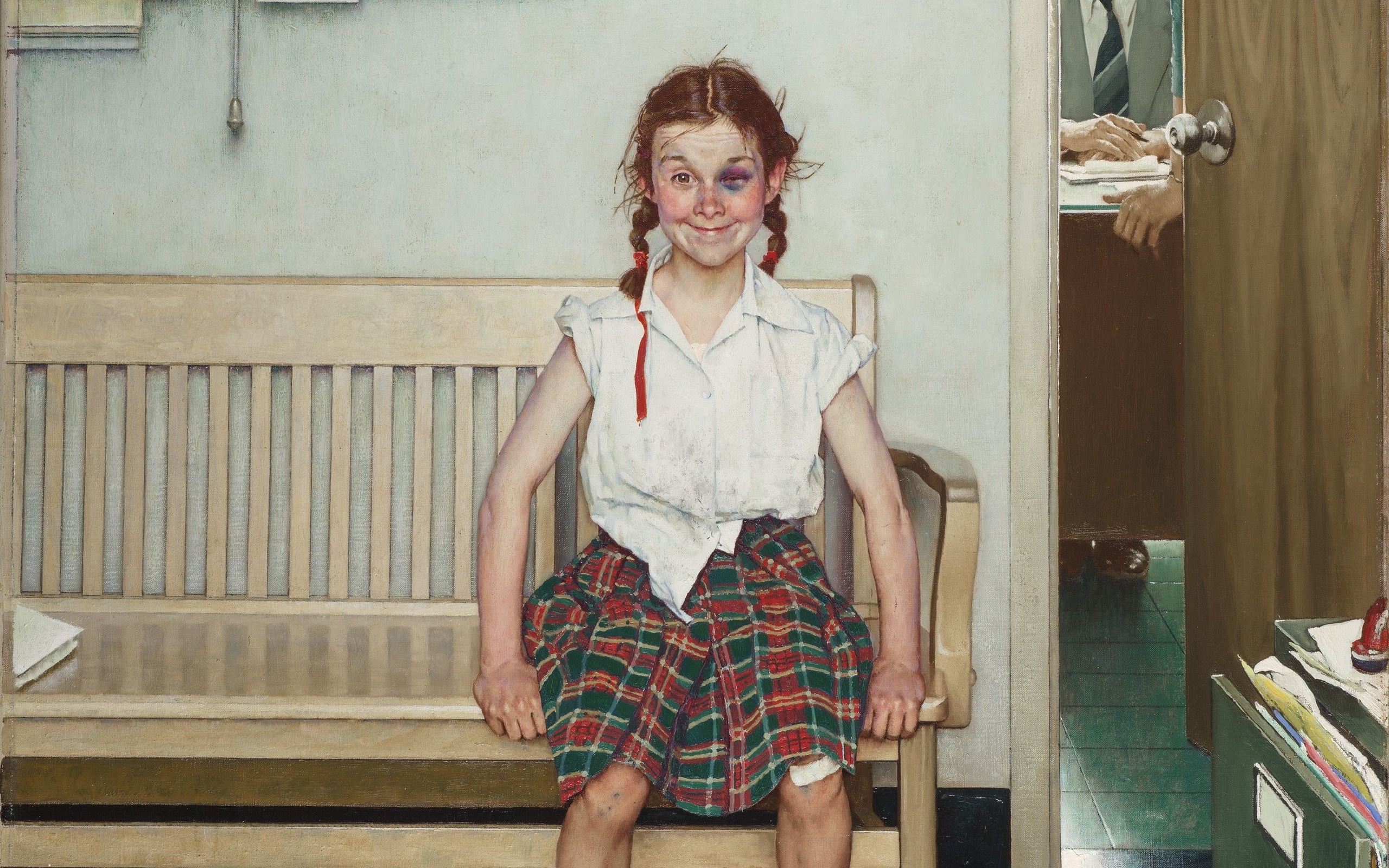 1953, Norman Rockwell, The Young Lady with a Shiner, American painter and illustrator