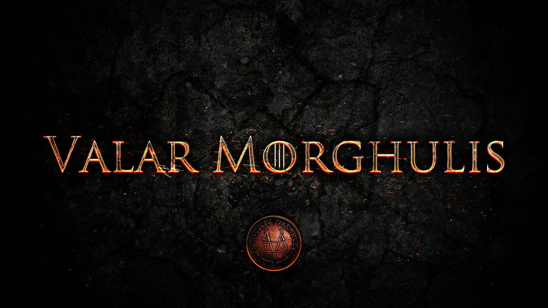 black background with text overlay, Game of Thrones, Valar Morghulis