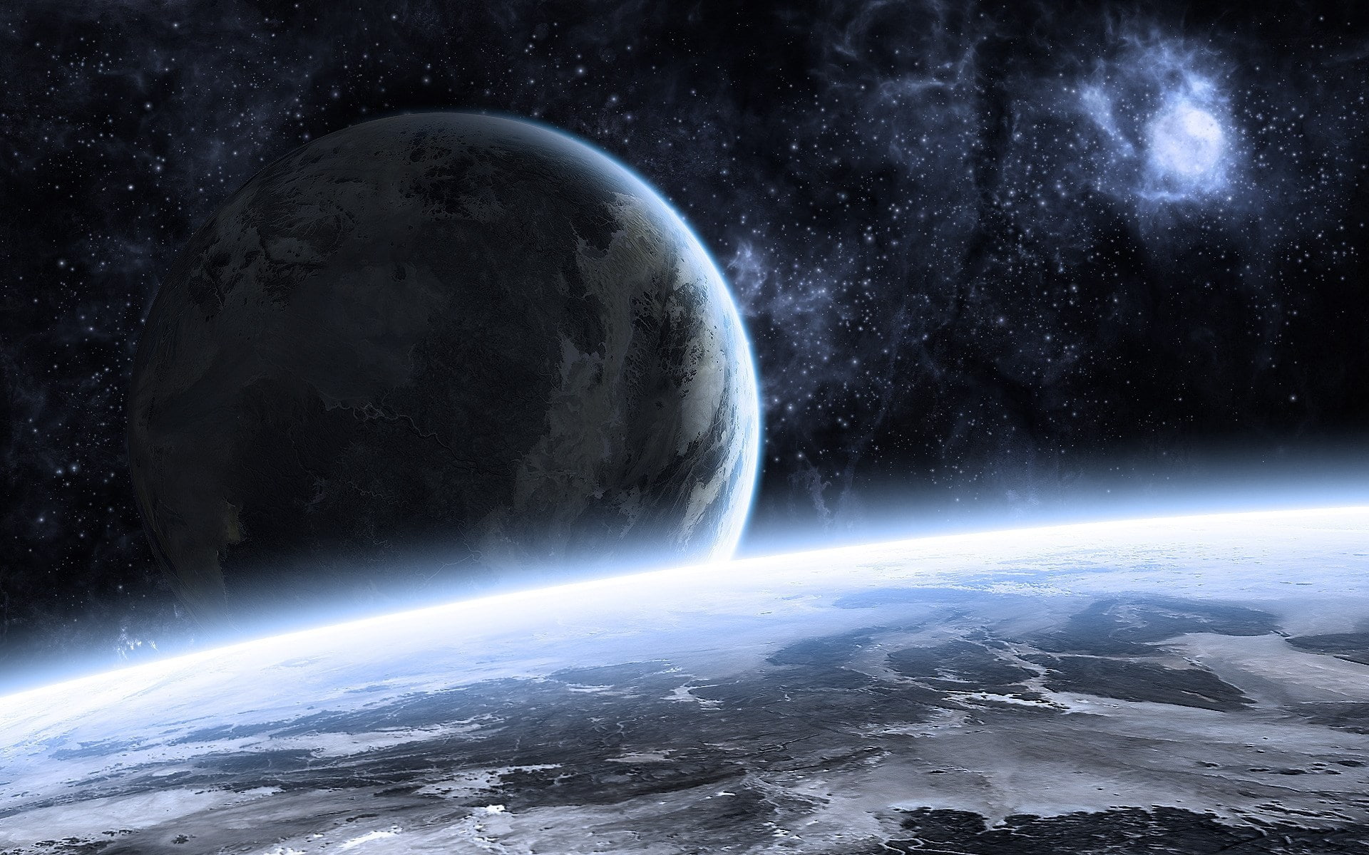 Free Download Hd Wallpaper Planetscape Space Night Planet Earth Planet Space Astronomy 9314