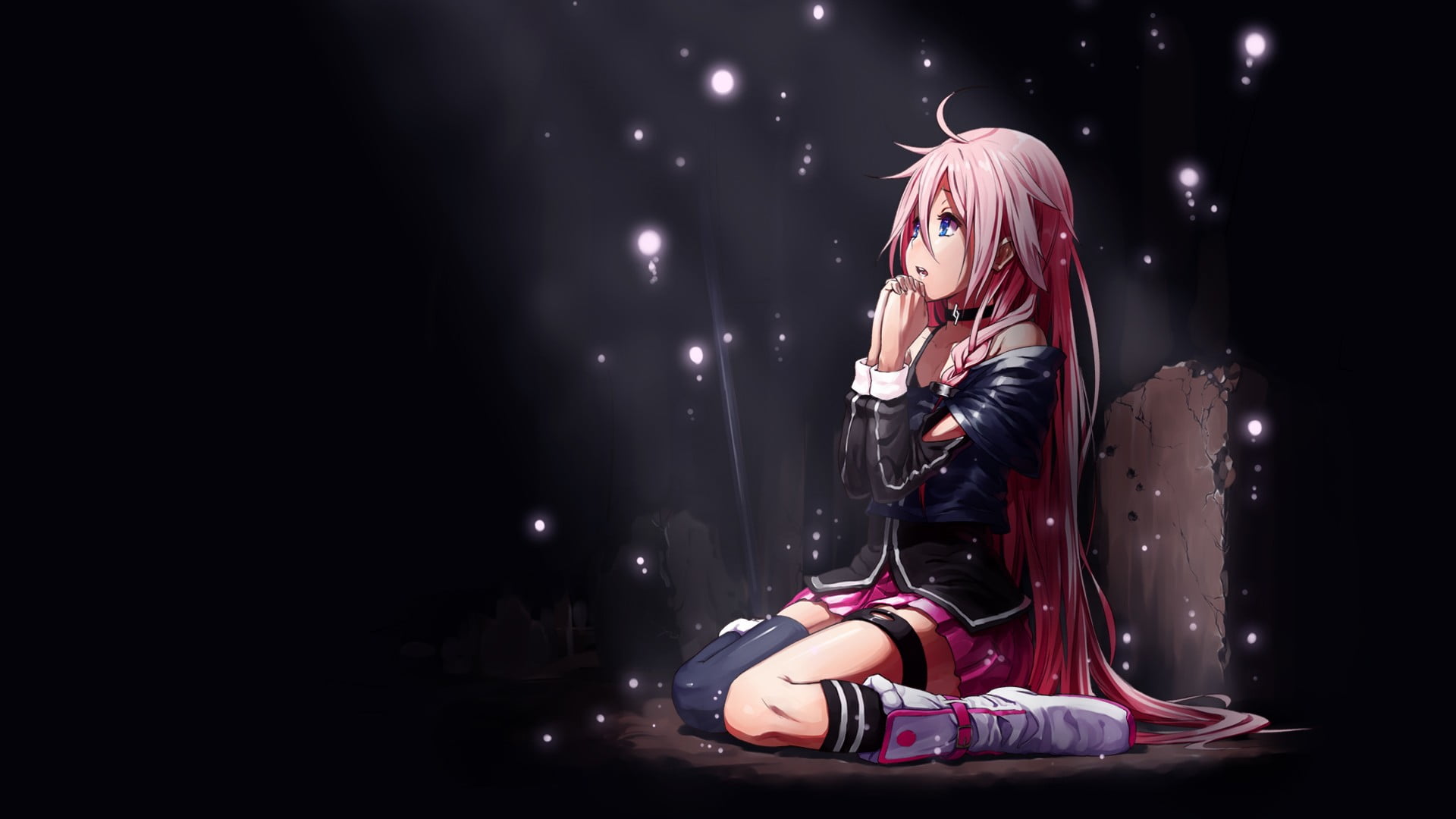 pink haired girl praying anime wallpaper, anime girls, Vocaloid