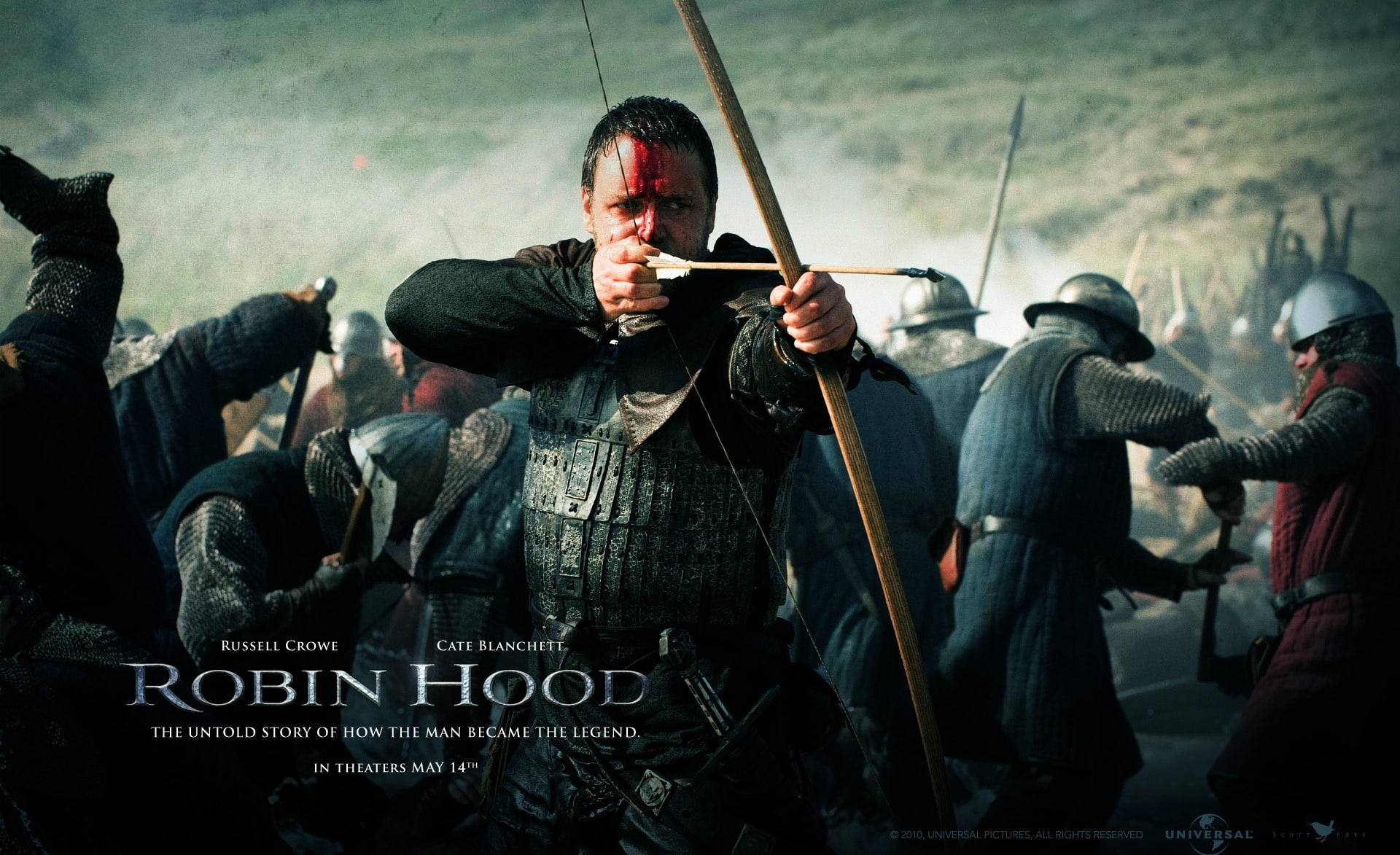 Russell Crowe, Robin Hood, Robin Hood movie poster, Movies, russell crowe as robin hood