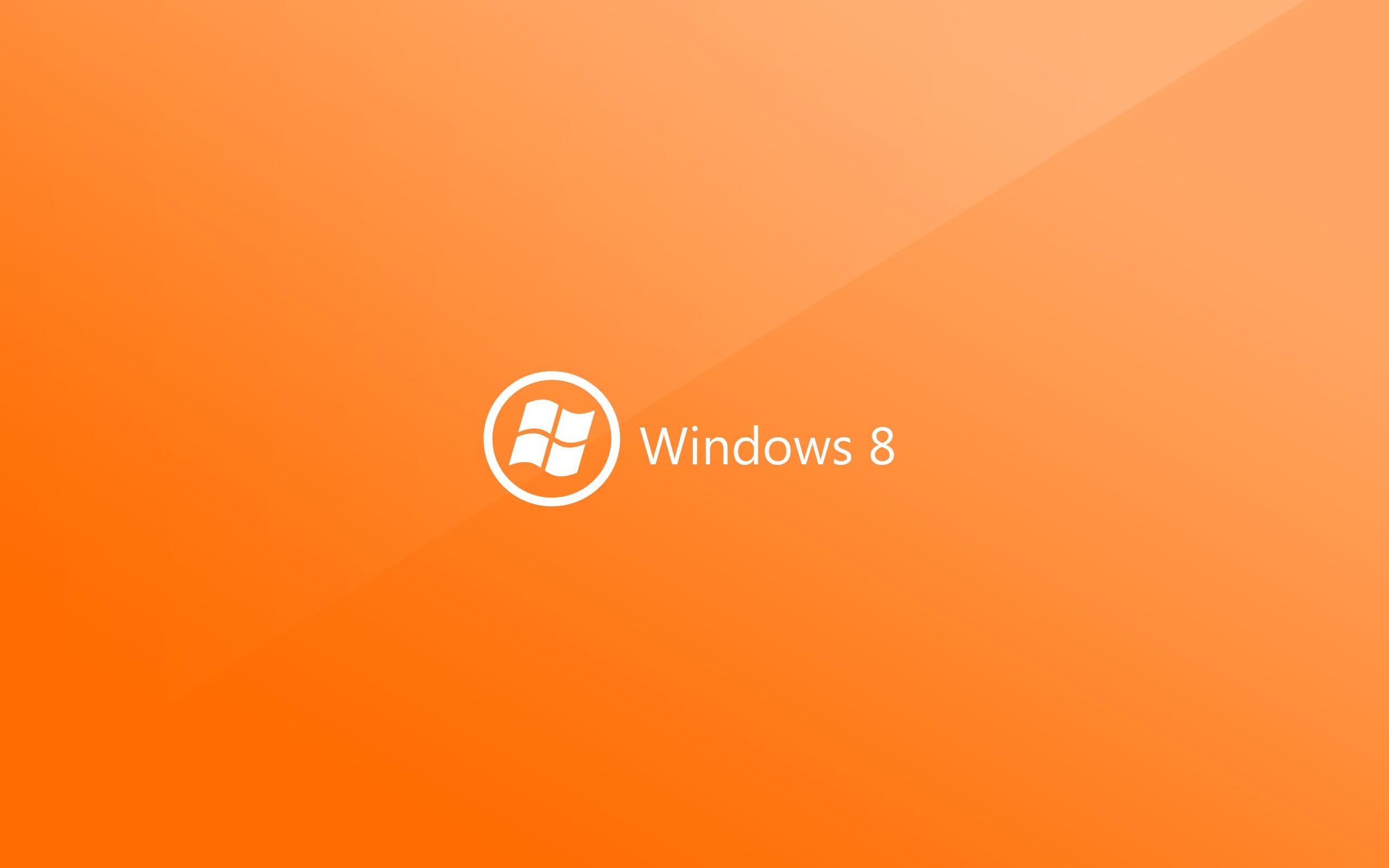Orange glossy windows 8, brand and logo