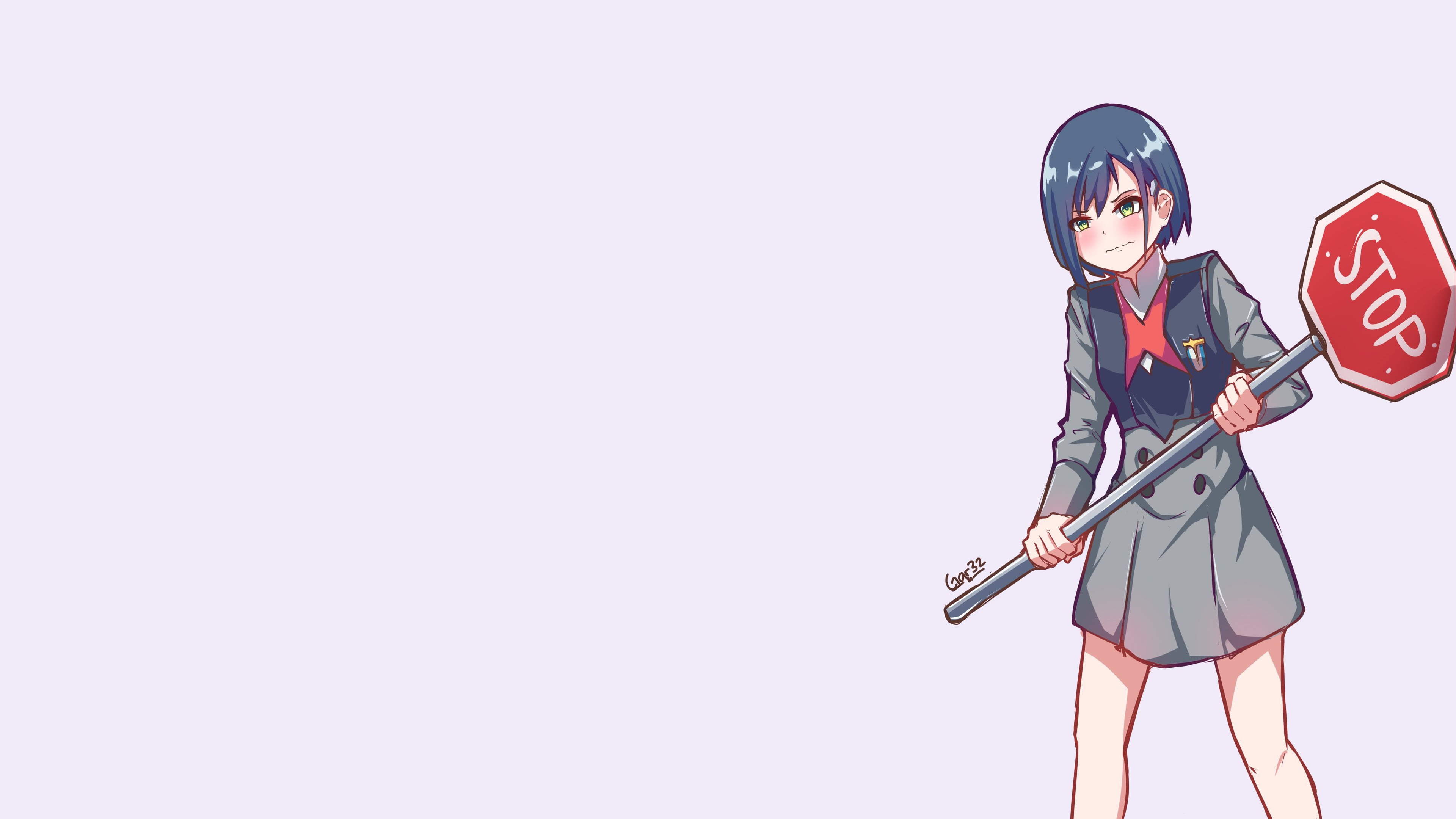 anime, simple background, Darling in the FranXX, Ichigo (Darling in the FranXX)