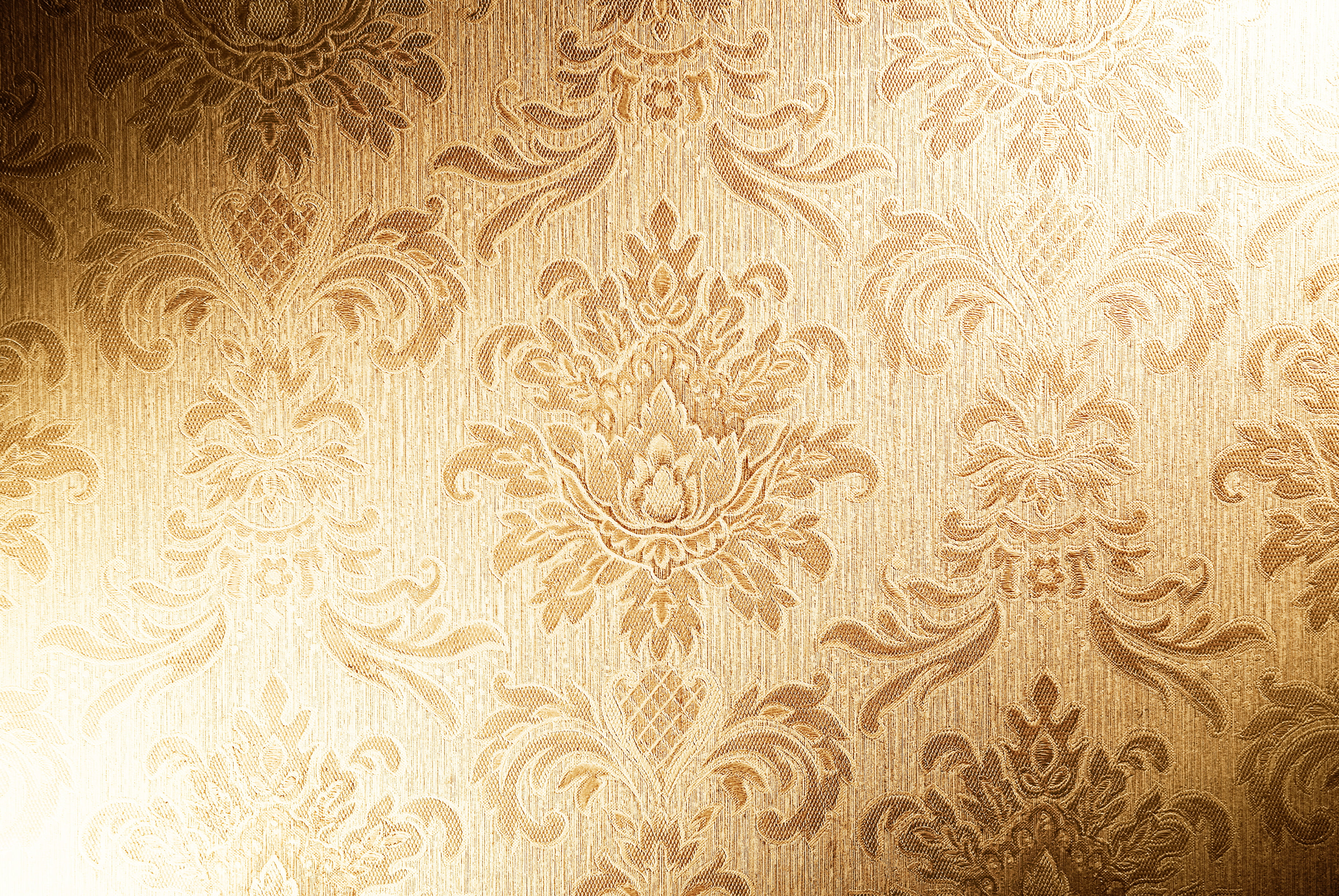 brown floral textile, gold, Wallpaper, texture, fabric, vintage