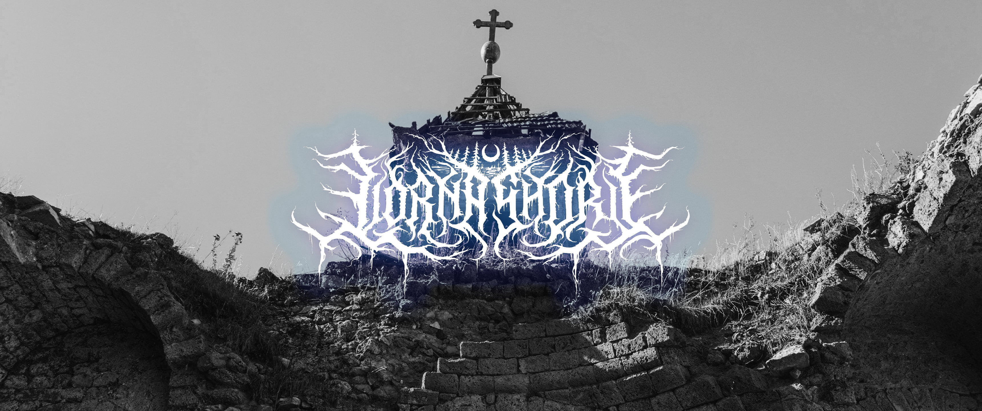 Lorna Shore, abandoned, church, cross, deathcore