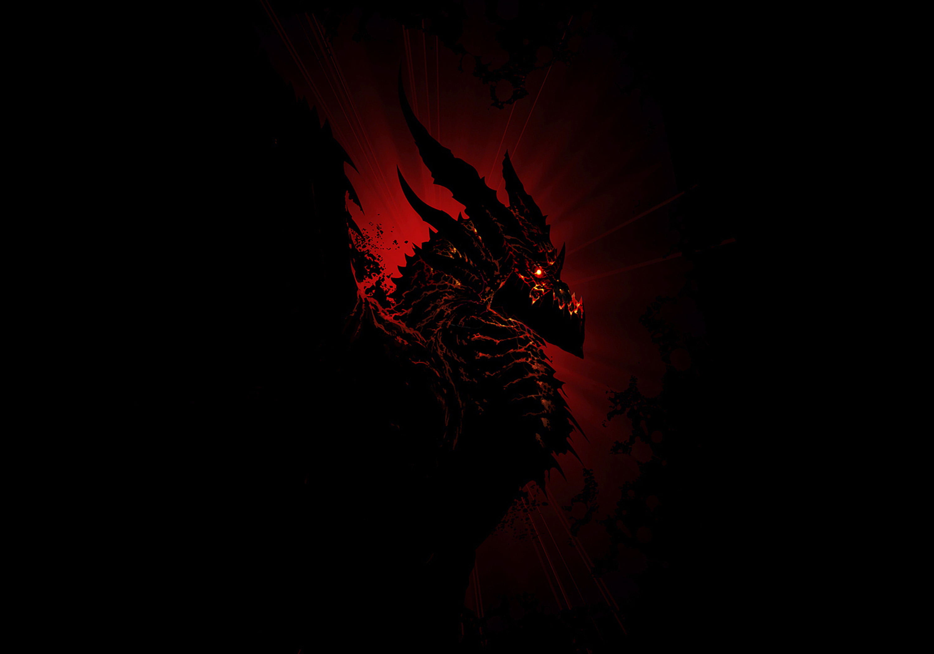 black and red dragon wallpaper, fantasy, warcraft, world of warcraft