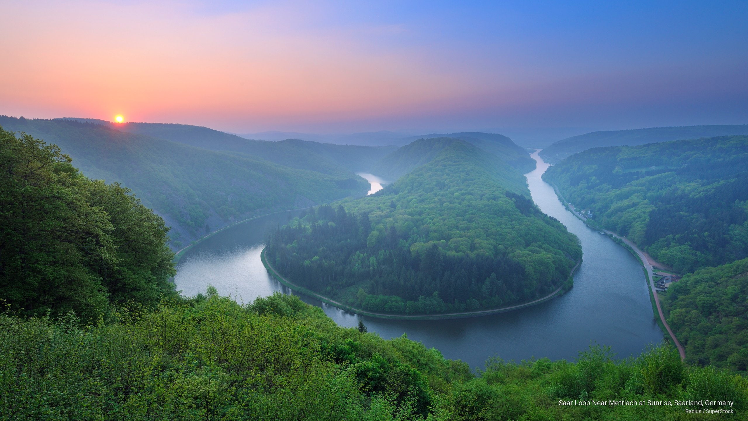 Free download | HD wallpaper: Saar Loop Near Mettlach at Sunrise ...