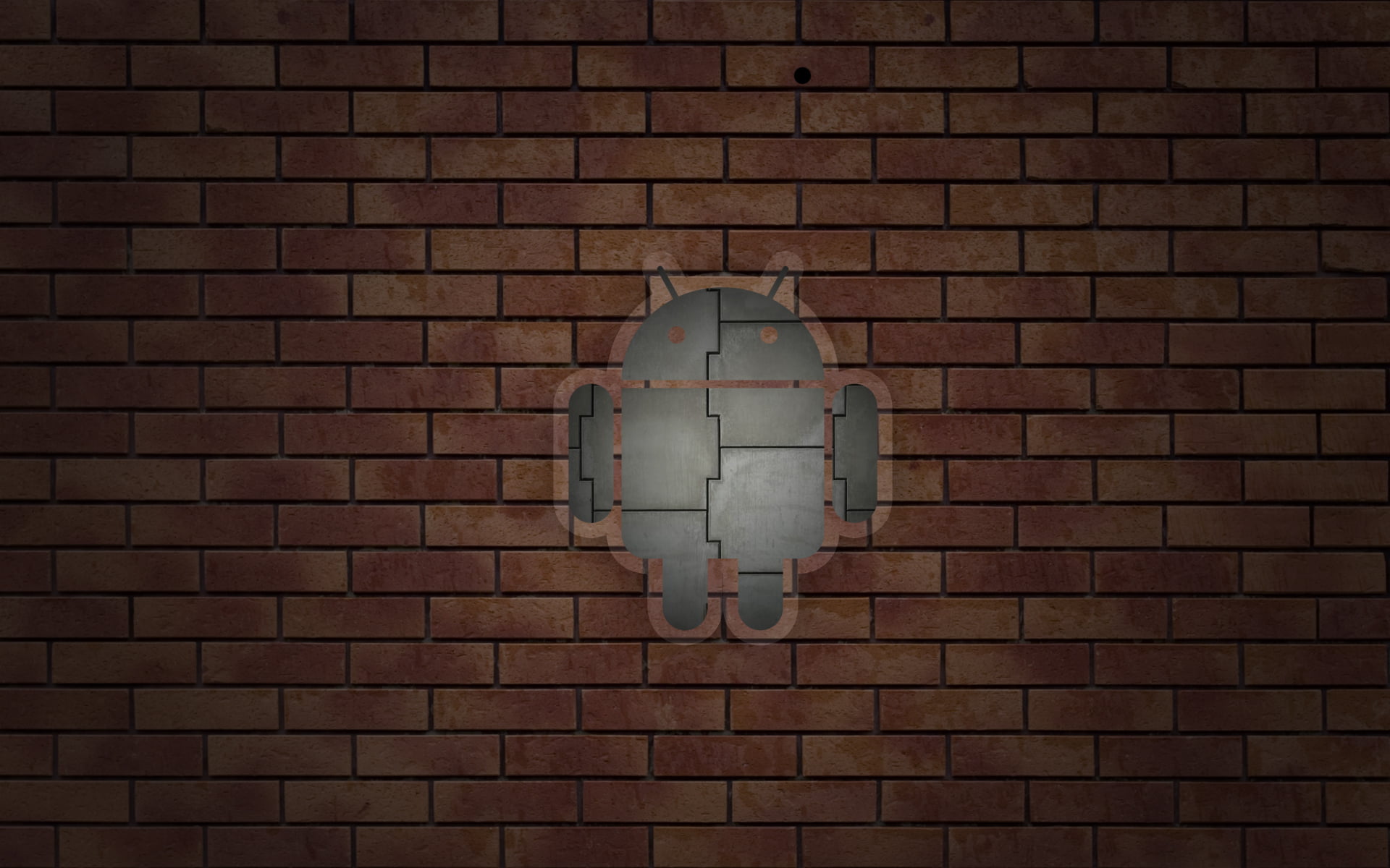 Android Operating Systems, Android logo, Computers, brick, brick wall