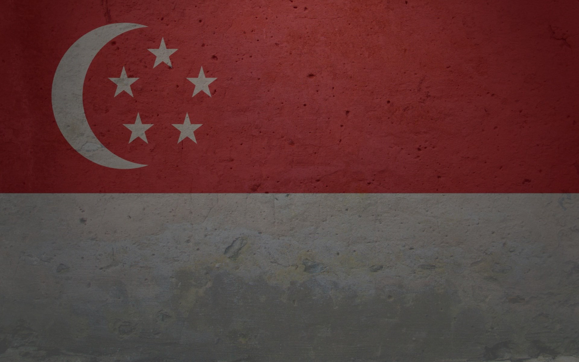 flag of singapore, wall - building feature, red, no people