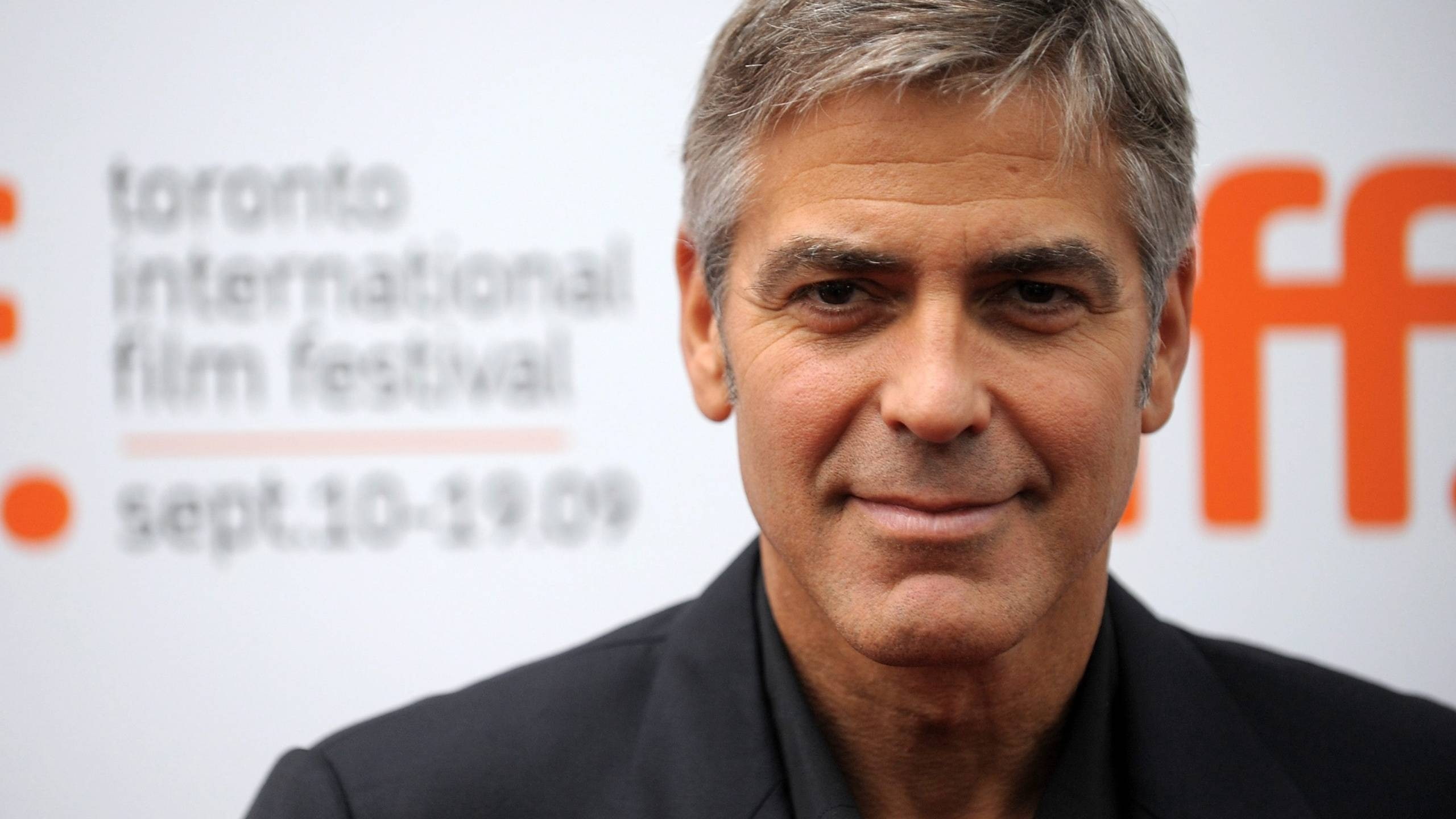 George Clooney Smile, man in black suit, actor, celeb, handsome