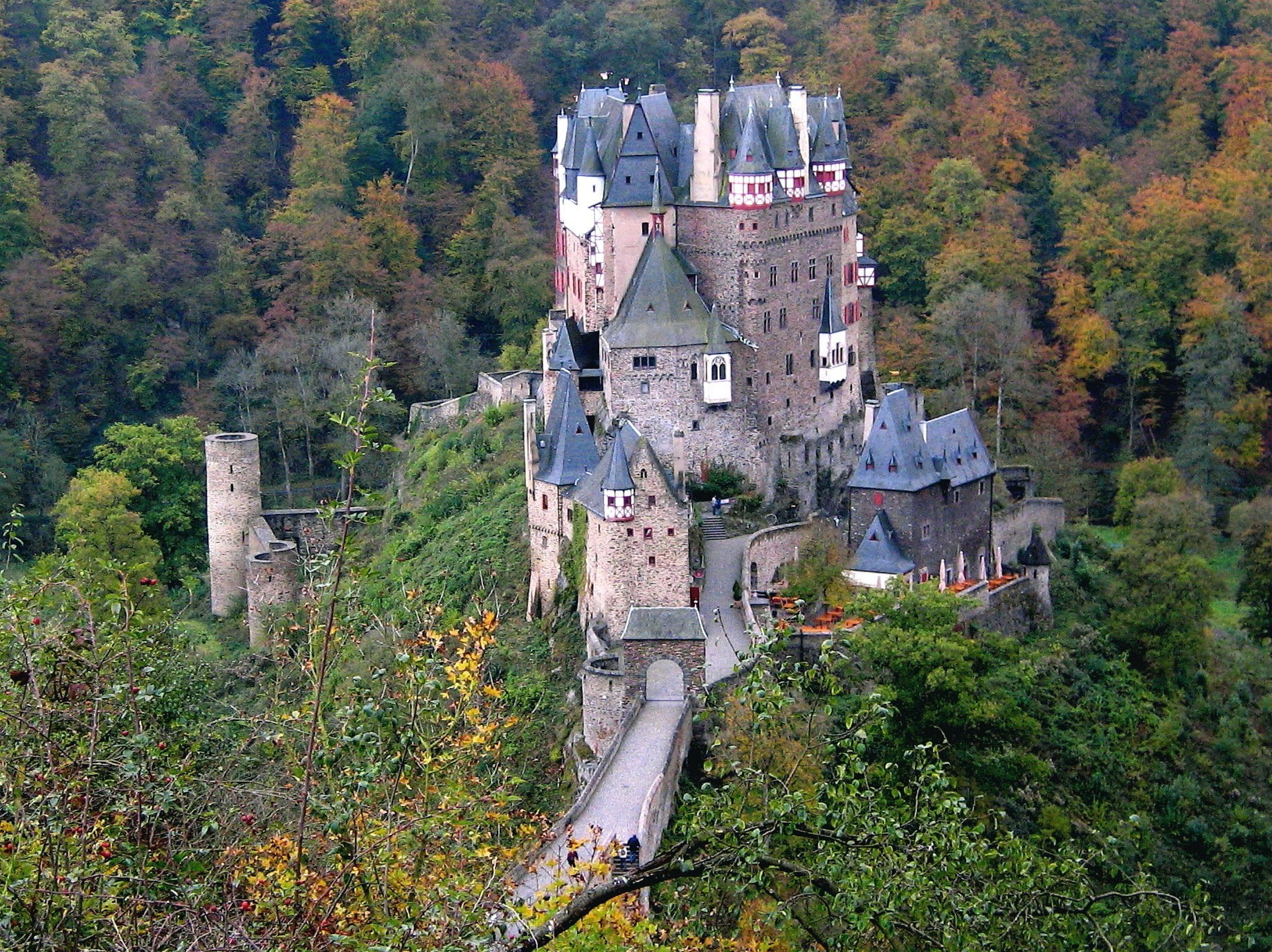 Eltz Castle, forest, Germany