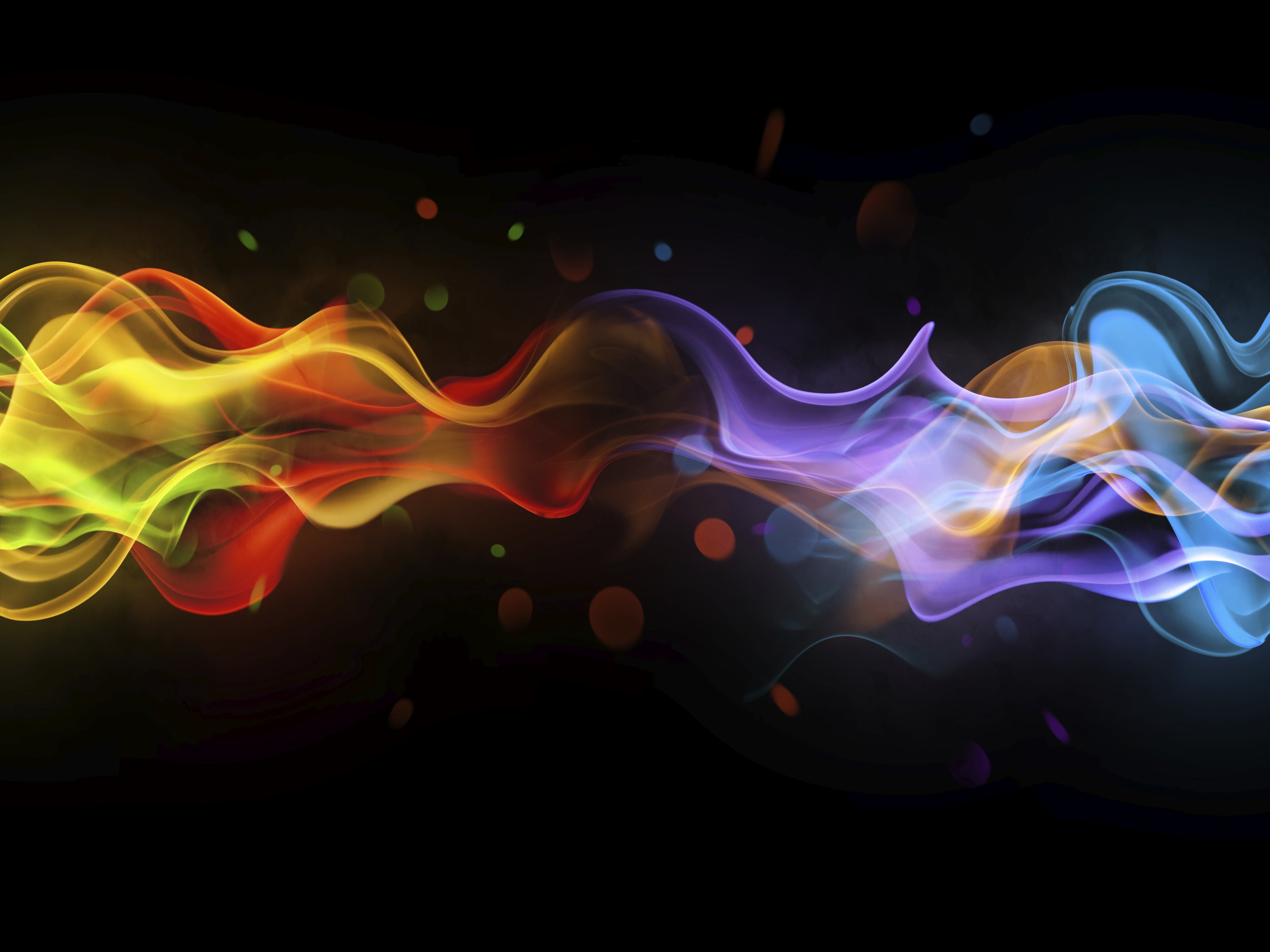 Smoke, multicolored, purple,red,green and yellow illustration