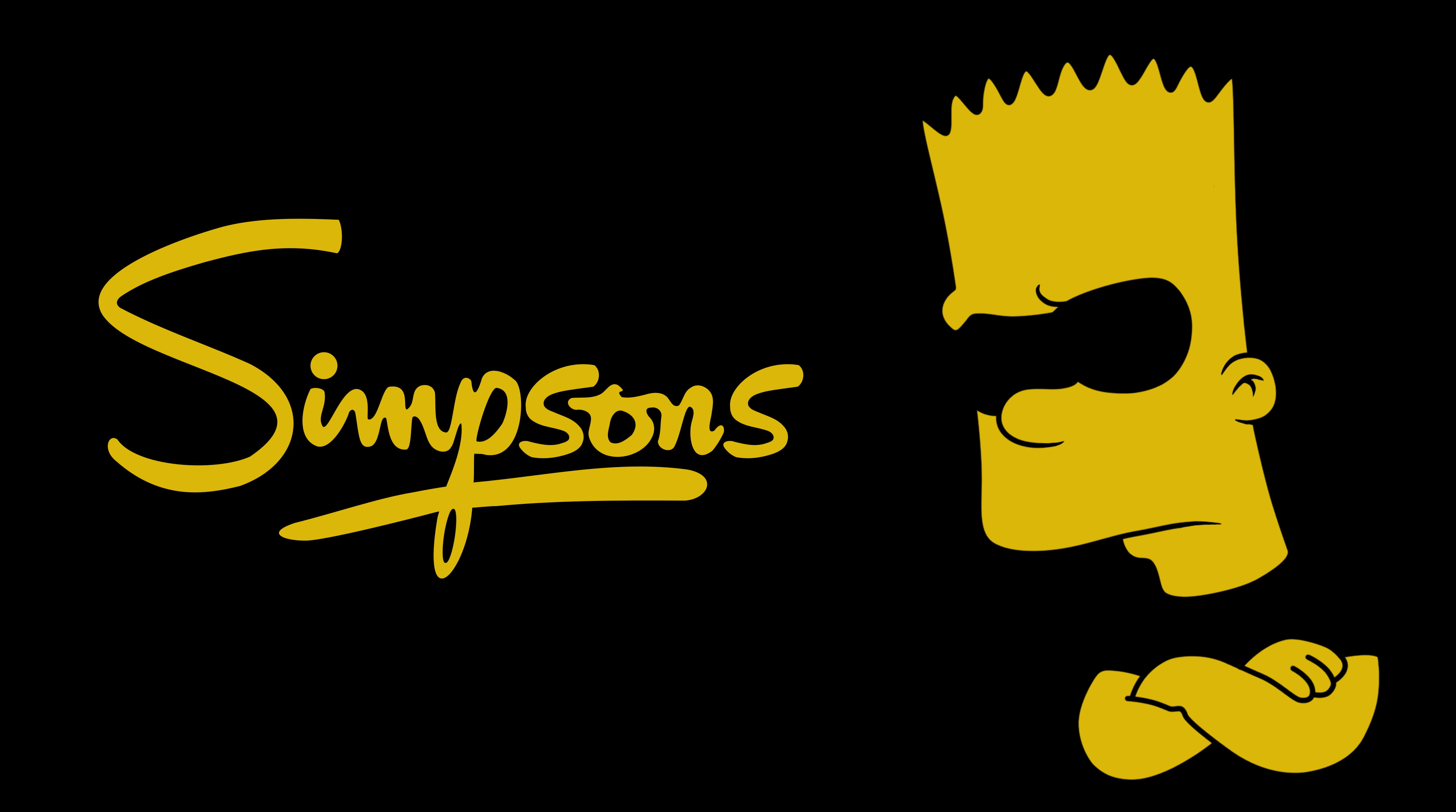 The Simpsons wallpaper, Minimalism, Black, Yellow, Bart, illustration