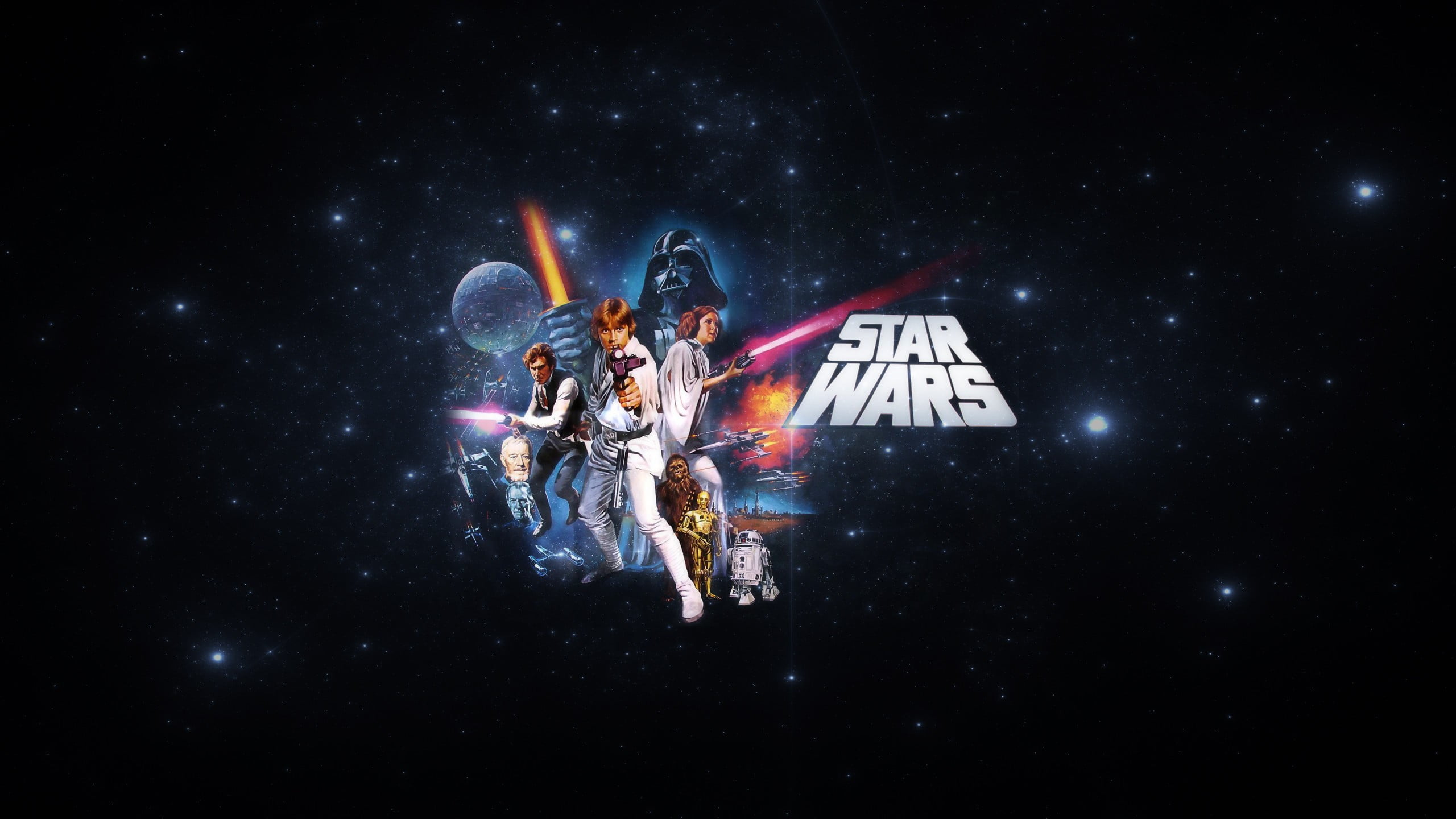 Star Wars illustration, Luke Skywalker, Han Solo, Princess Leia