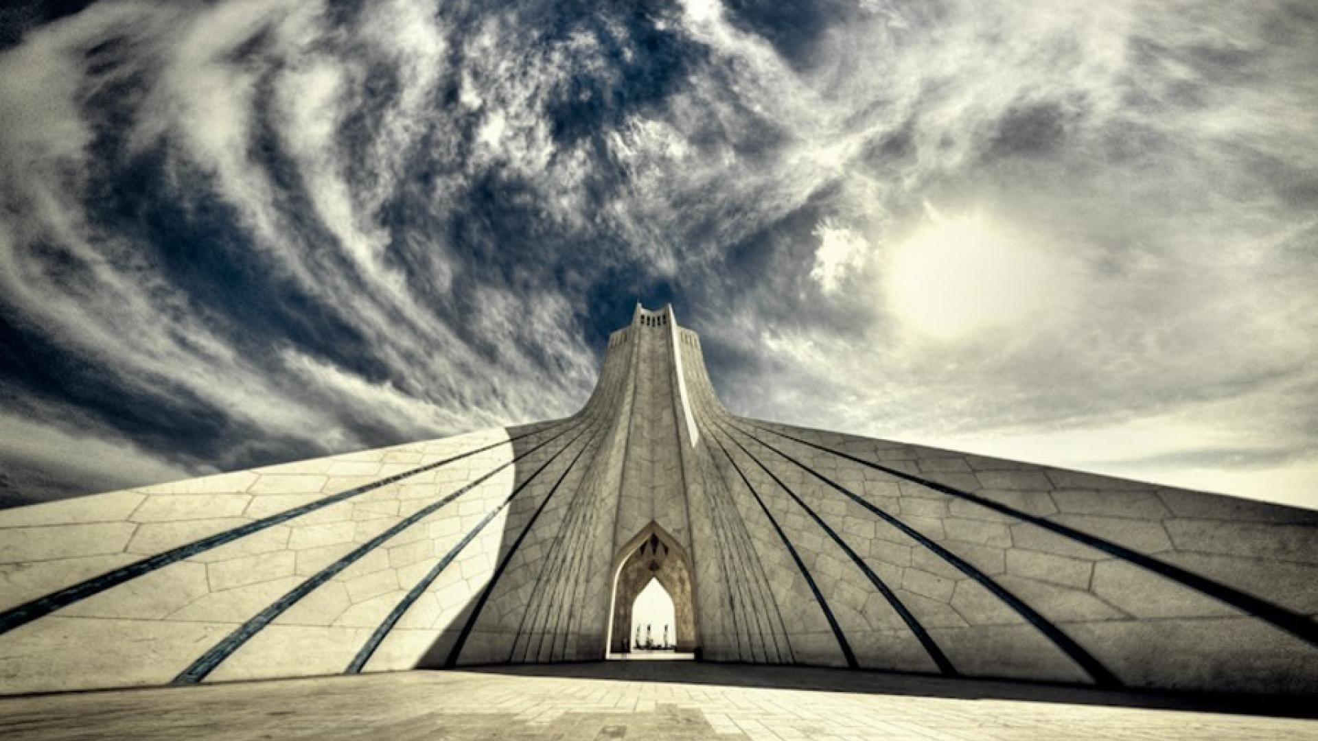 iran, tower, architecture, azadi tower, tehran, landmark, sky