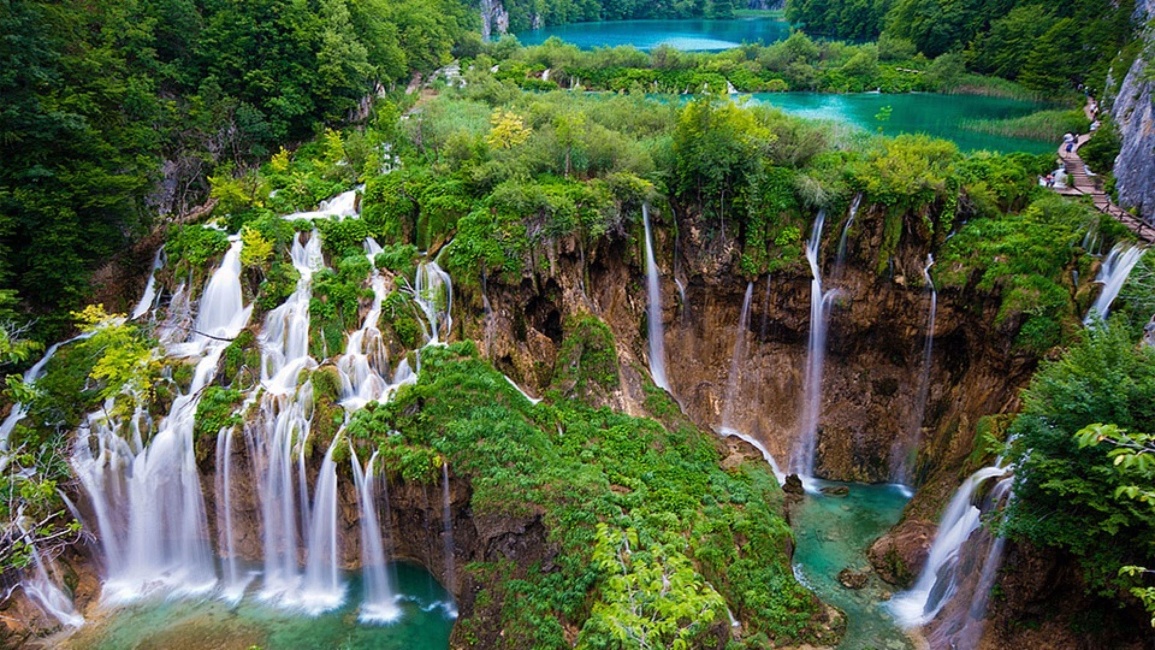 waterfall, summer, plitvice, croatia, europe, plitvice lakes
