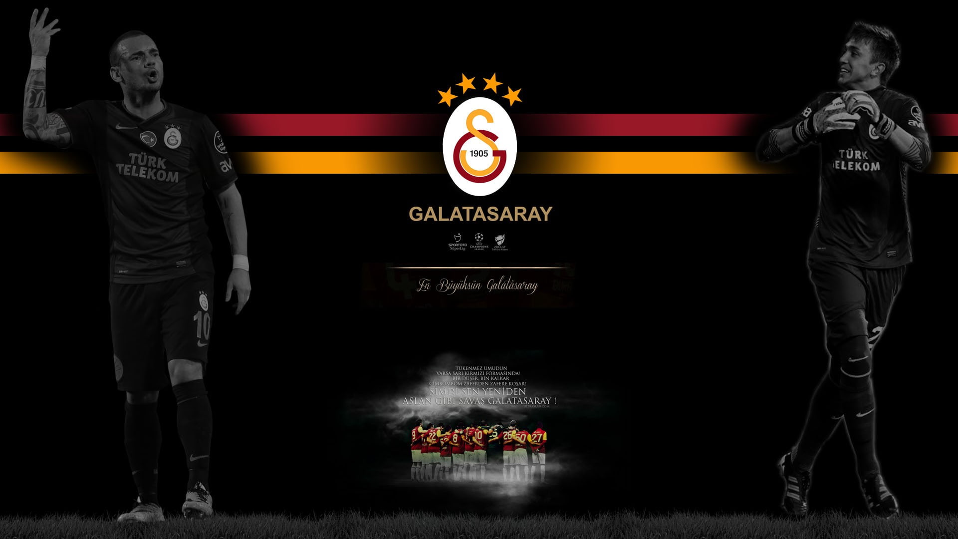 Galatasaray S.K., Fernando Muslera, Wesley Sneijder, western script