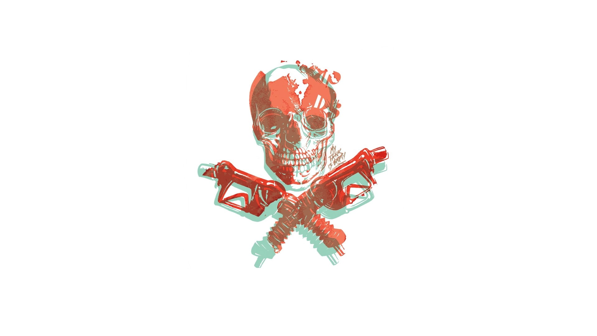 abstract, empty, Simple, simplistic, skulls, white background