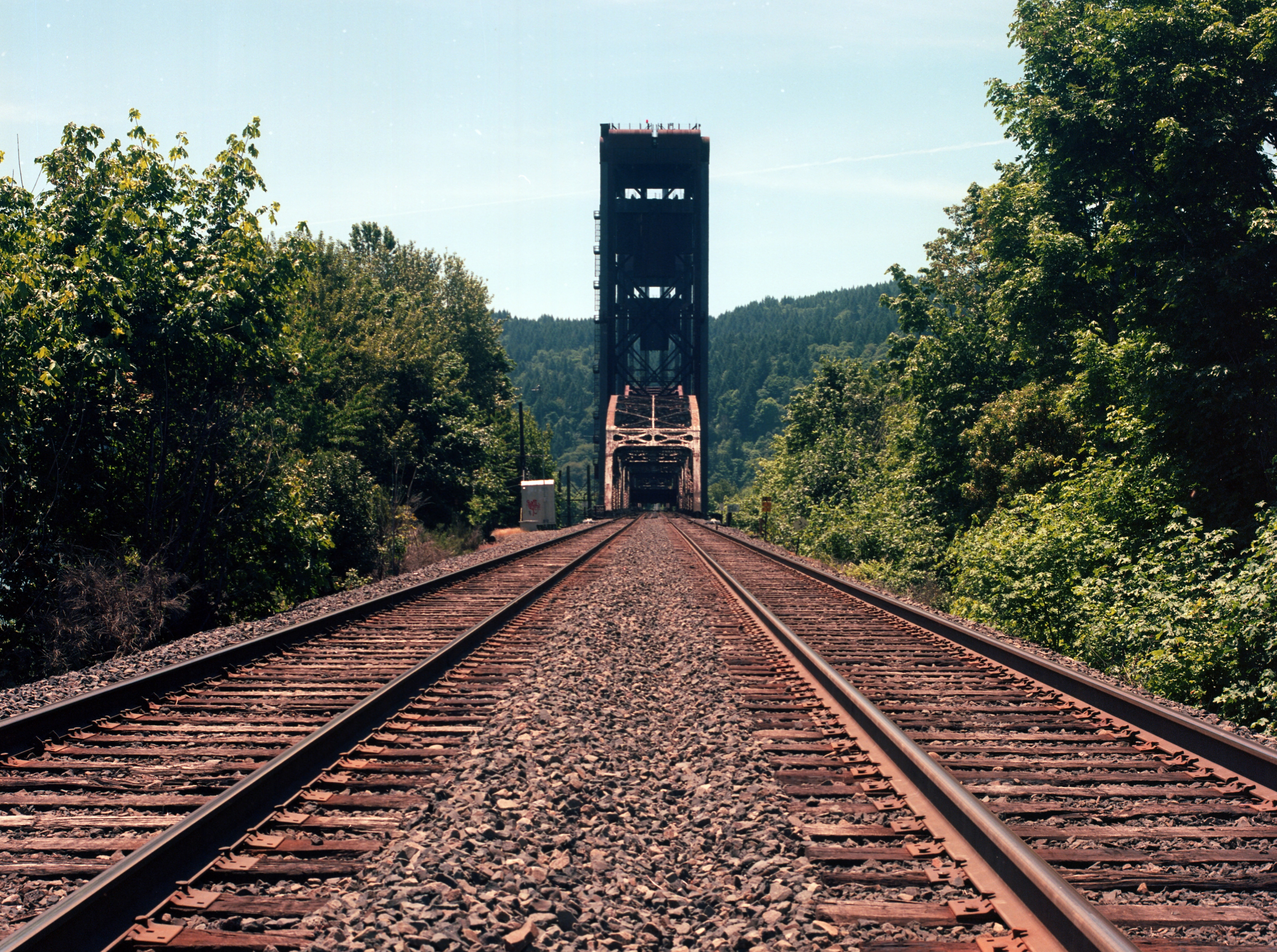 Burlington Northern Railroad Bridge, brown train railway, Vintage