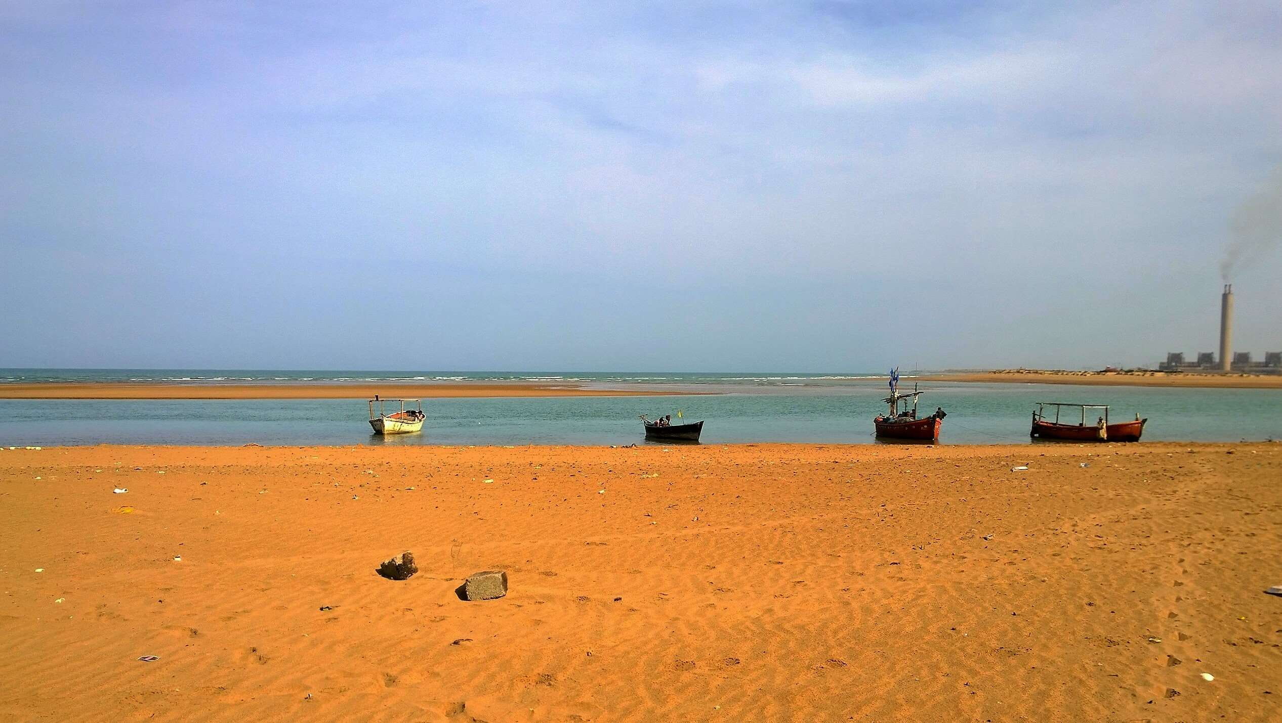 beach, boats, karachi, pakistan, water, sea, land, sky, transportation