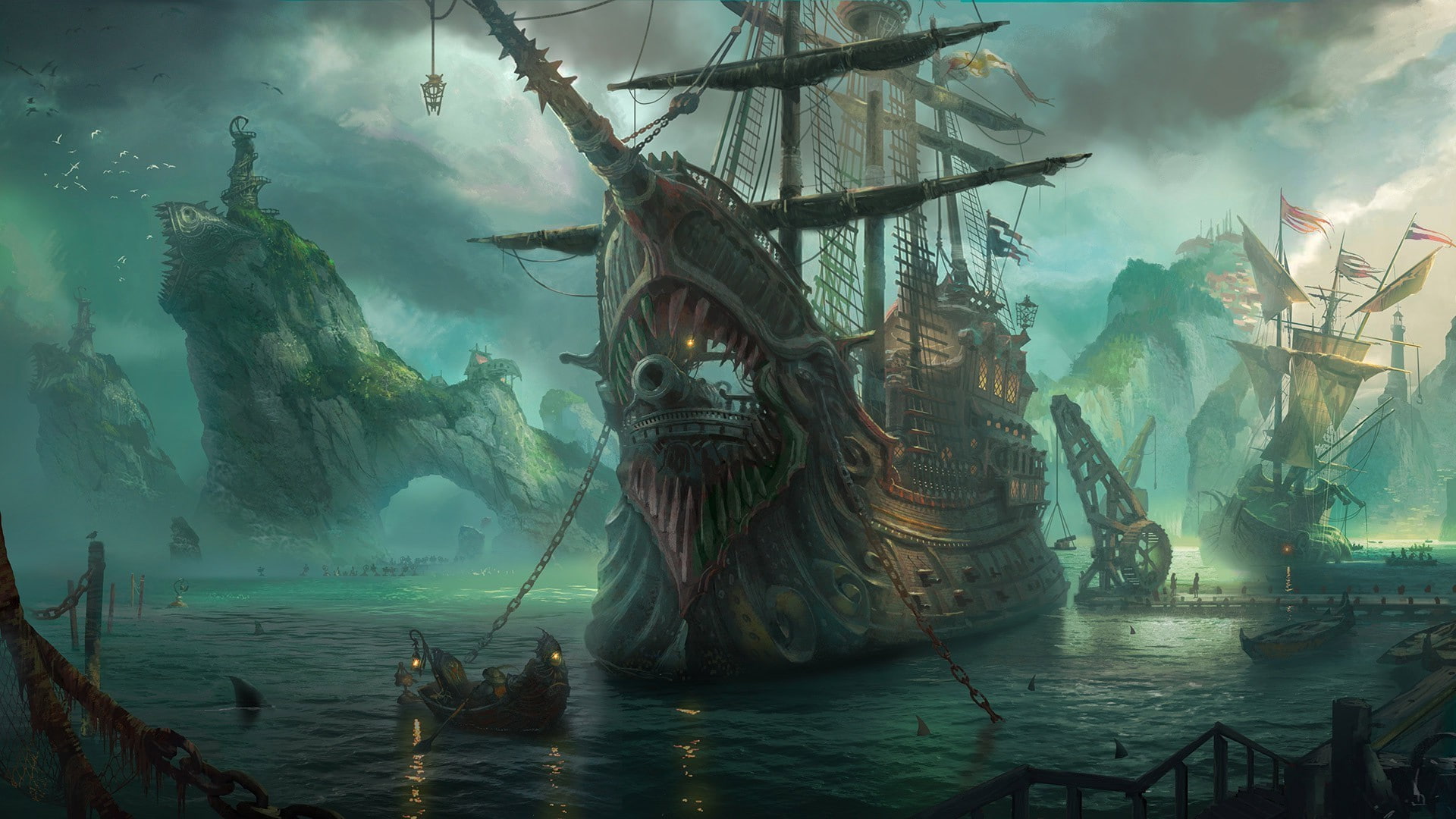 league of legends bilgewater pirates ports, sculpture, nature