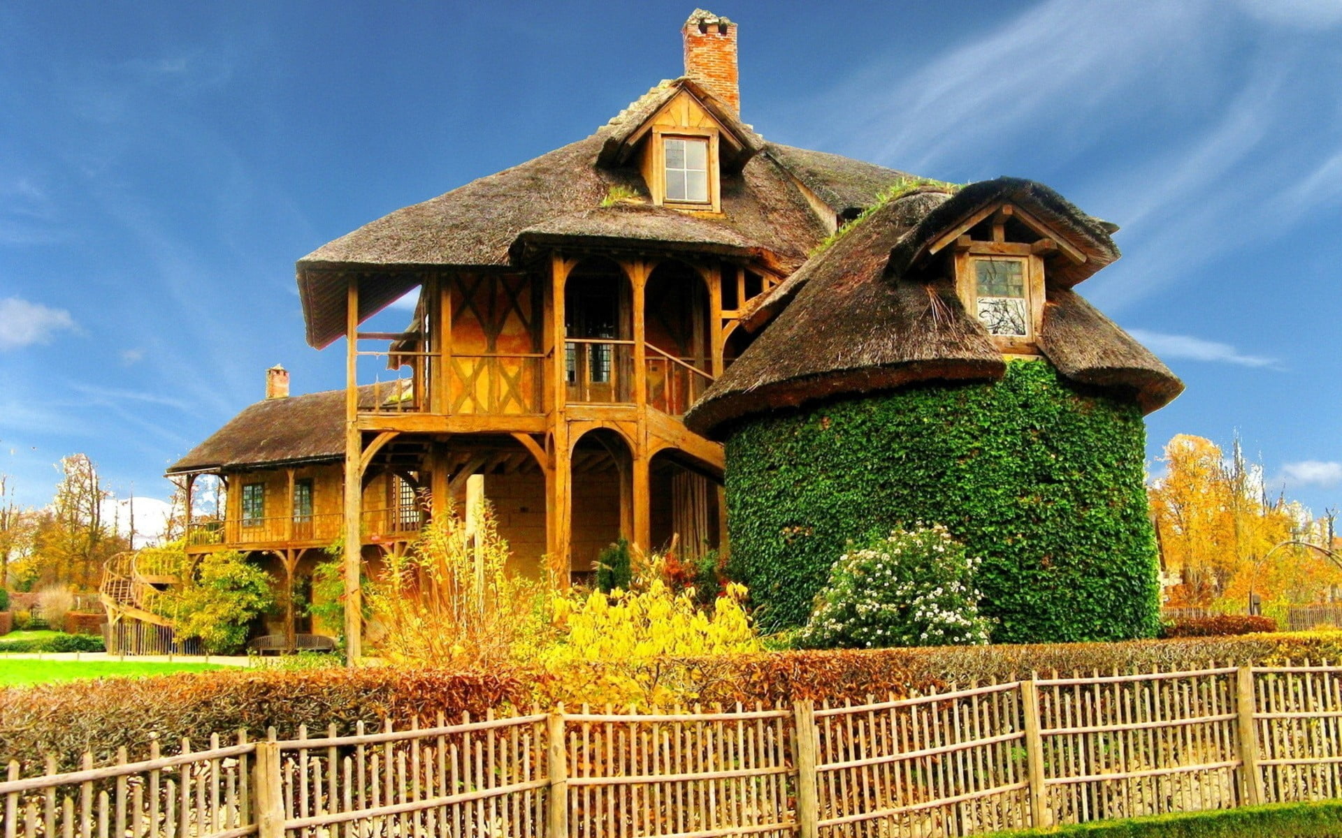 brown wooden house, landscape, built structure, architecture
