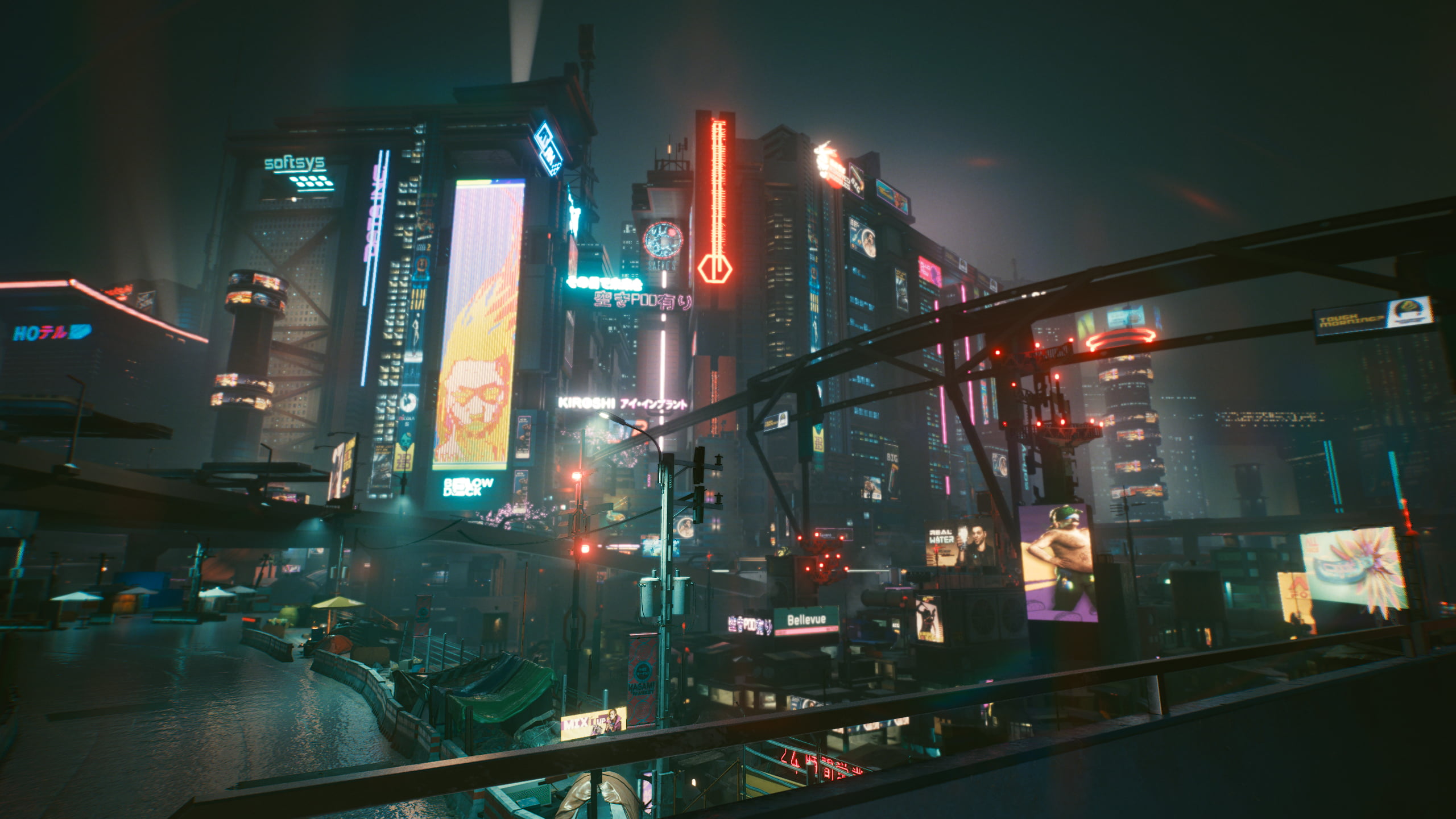 Cyberpunk 2077, night, city, futuristic