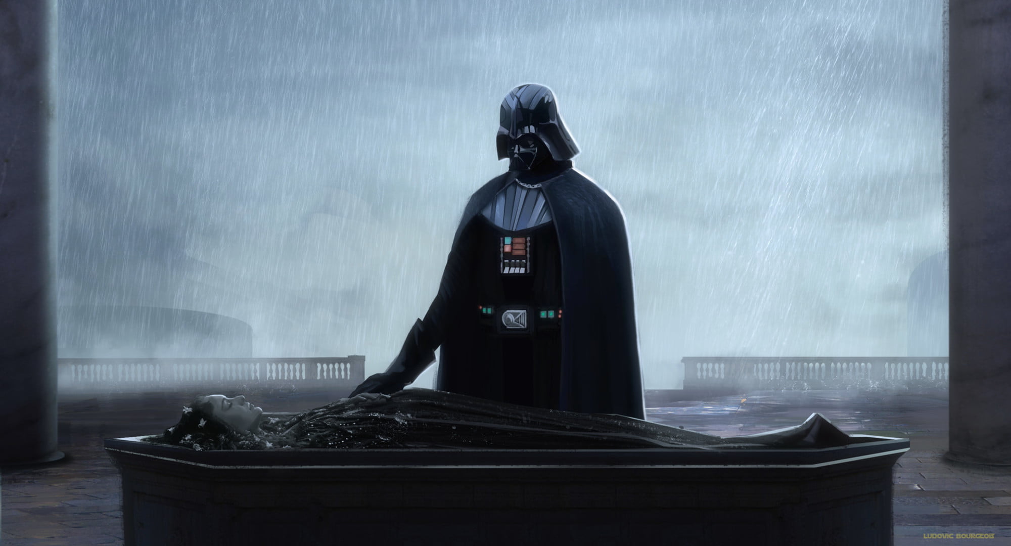 Star Wars, Darth Vader, Padmé Amidala, Rain