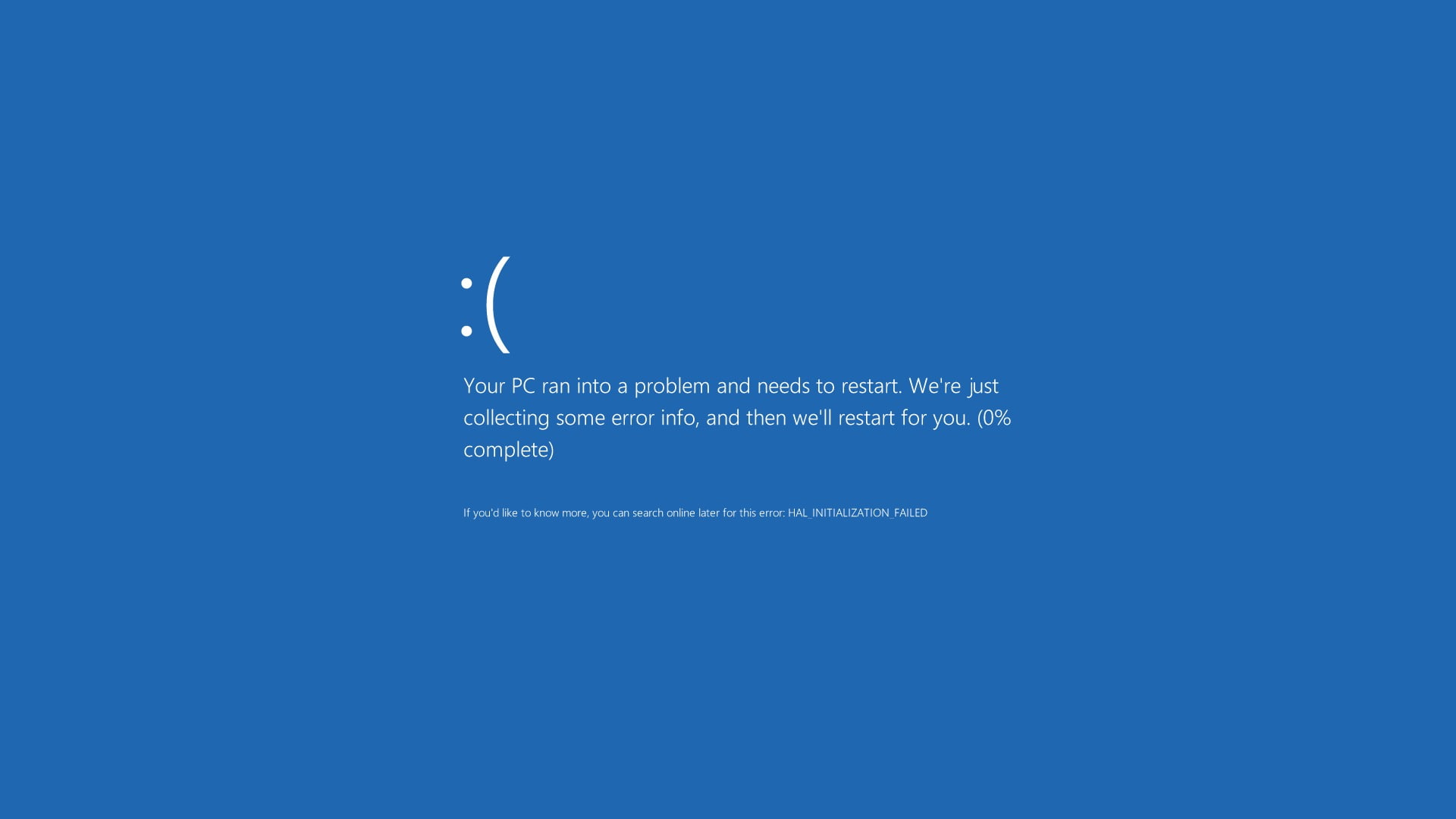 Minimalism, The inscription, Blue, Windows 8, Screen Of Death
