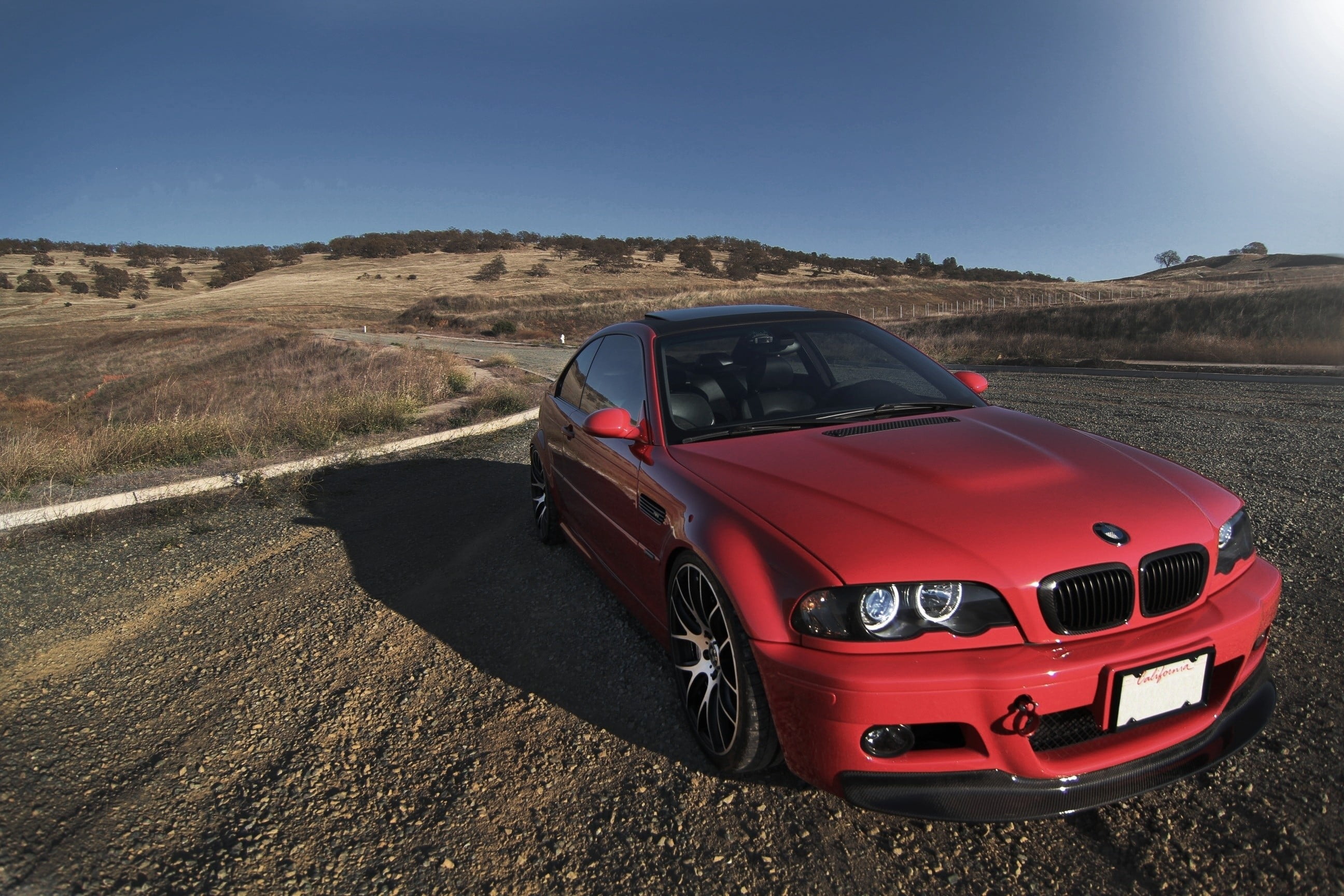 red BMW E46 coupe, car, land Vehicle, transportation, speed, sports Car
