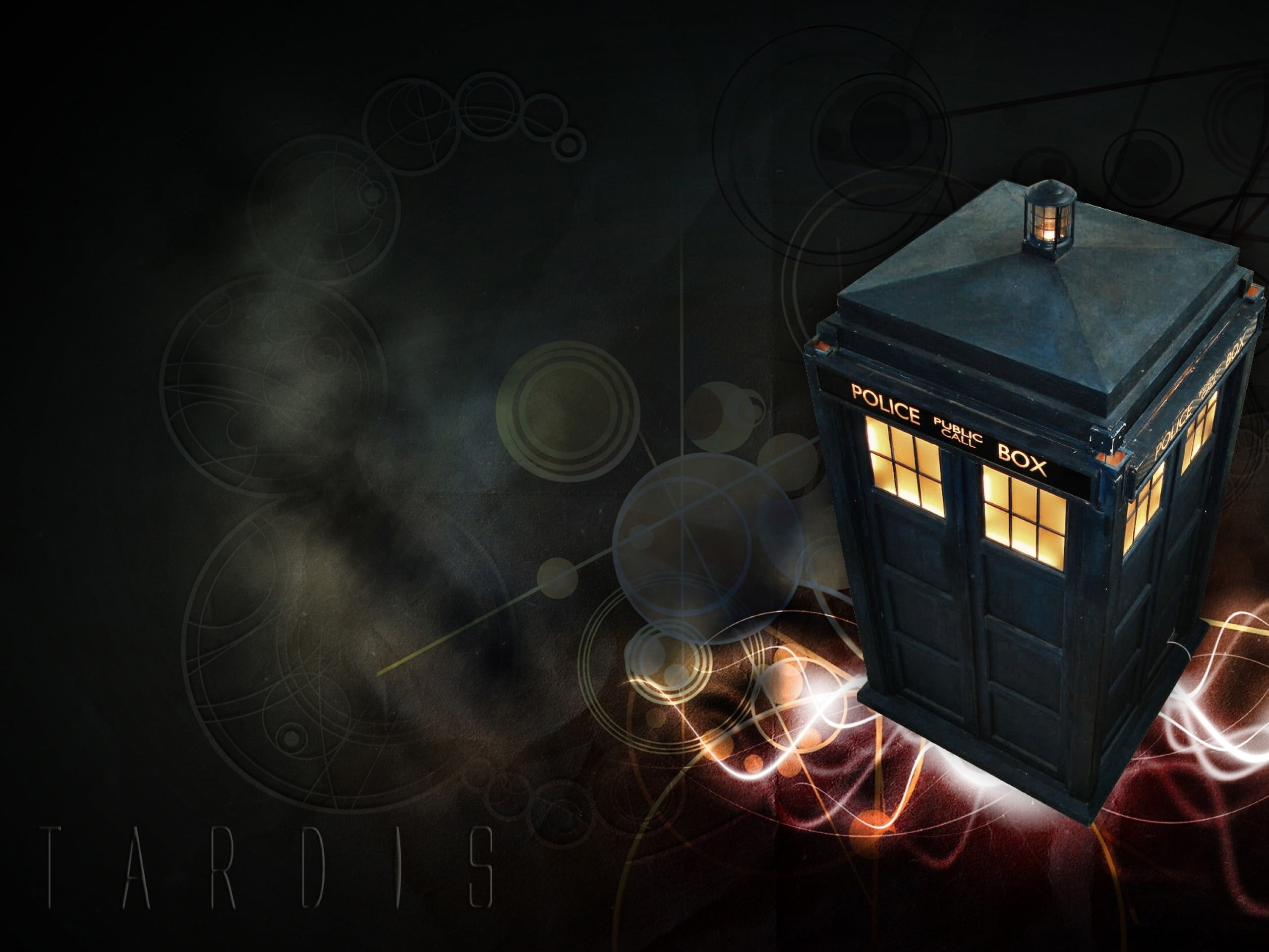 black house-themed lamp, Doctor Who, The Doctor, TARDIS, smoke - physical structure